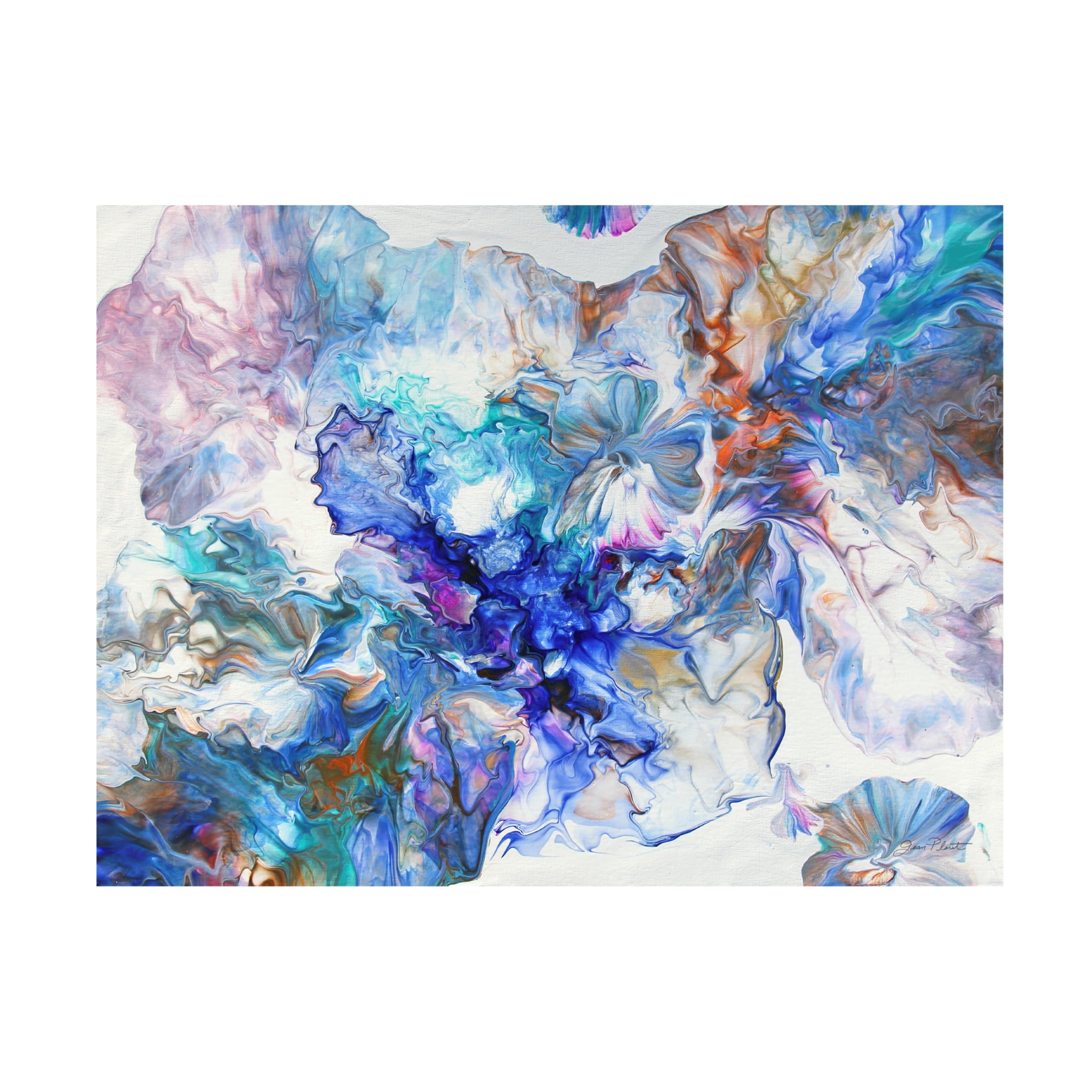 Canvas Wall Art - Jean Plout 'Abstract Pouring M' Wall Art for Living Room, Bedroom, or Office Décor by Trademark Fine Art - 24 x 18 Inches