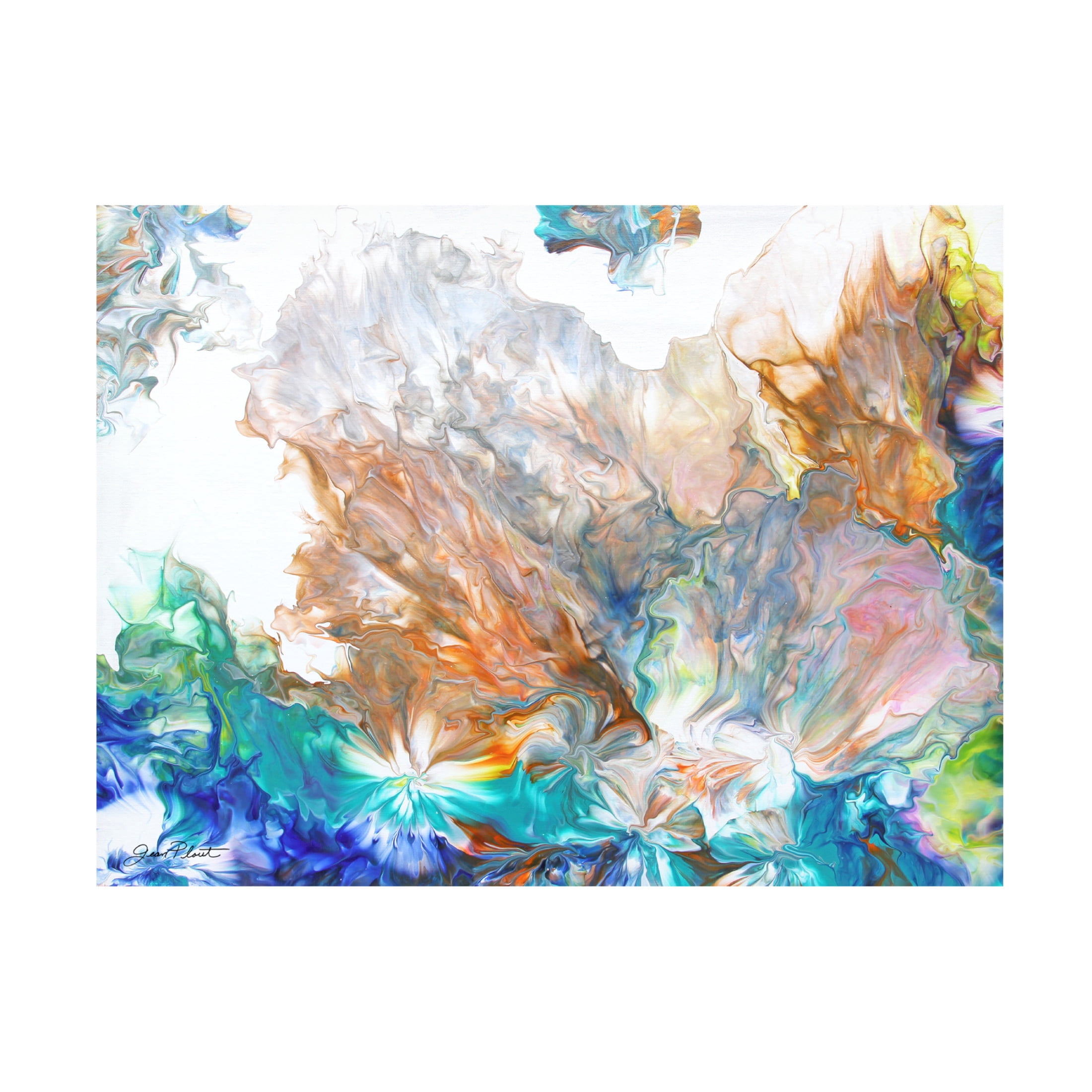 Canvas Wall Art - Jean Plout 'Abstract Pouring N' Wall Art for Living Room, Bedroom, or Office Décor by Trademark Fine Art - 24 x 18 Inches