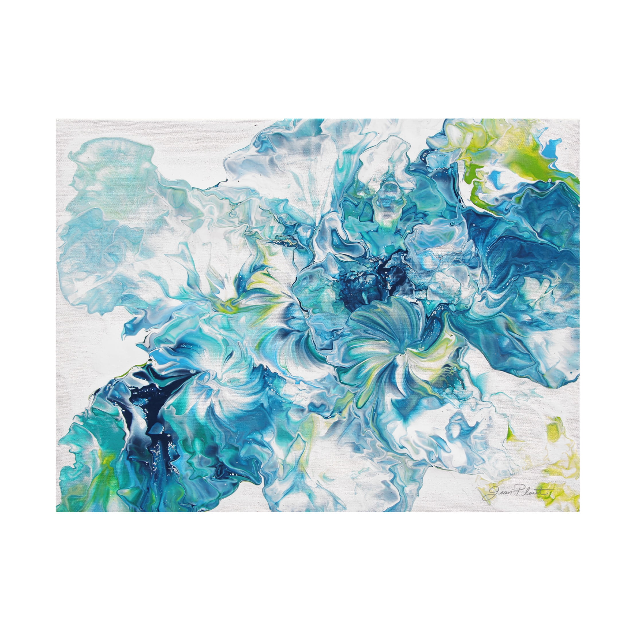 Canvas Wall Art - Jean Plout 'Abstract Pouring P' Wall Art for Living Room, Bedroom, or Office Décor by Trademark Fine Art - 24 x 18 Inches