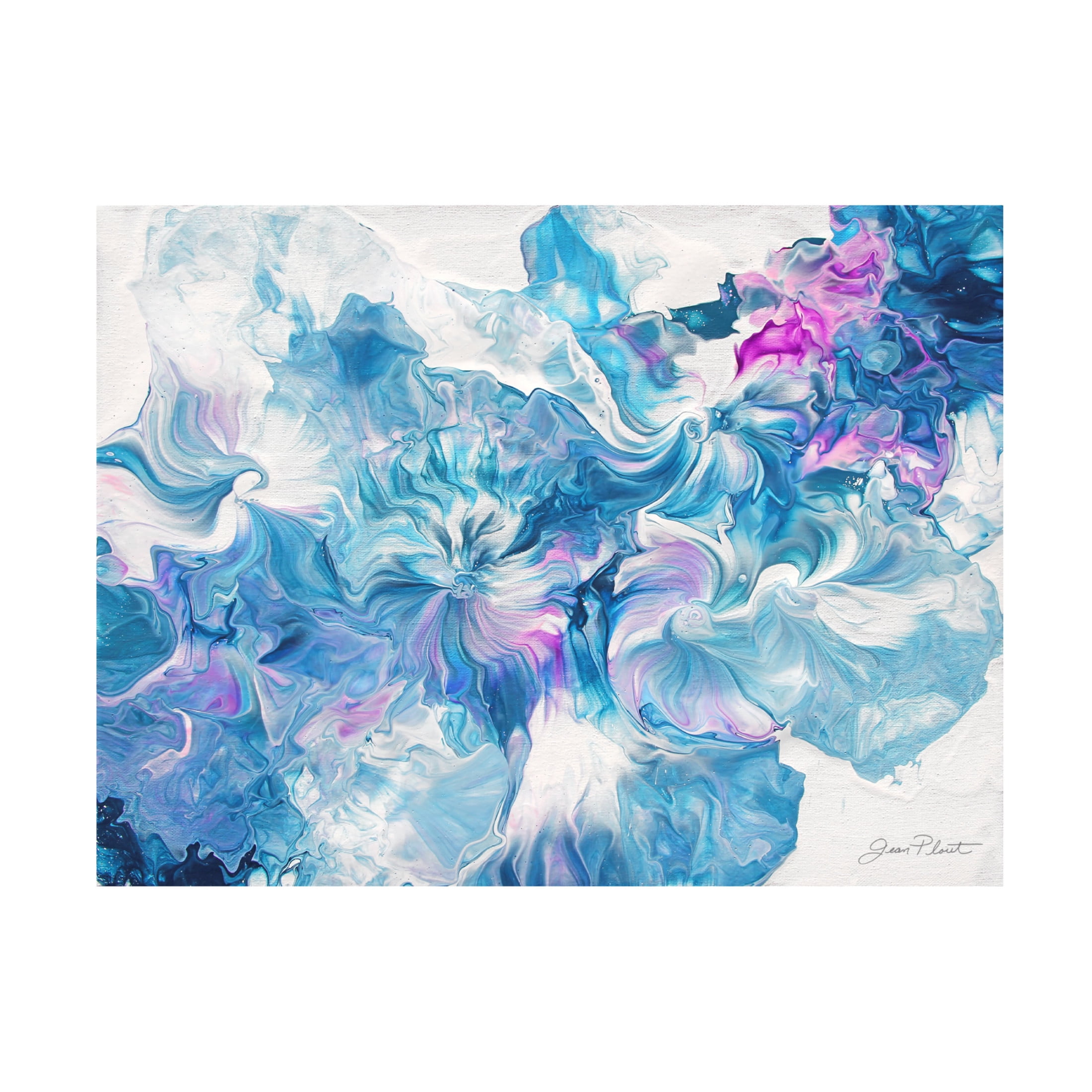 Canvas Wall Art - Jean Plout 'Abstract Pouring Q' Wall Art for Living Room, Bedroom, or Office Décor by Trademark Fine Art - 32 x 24 Inches