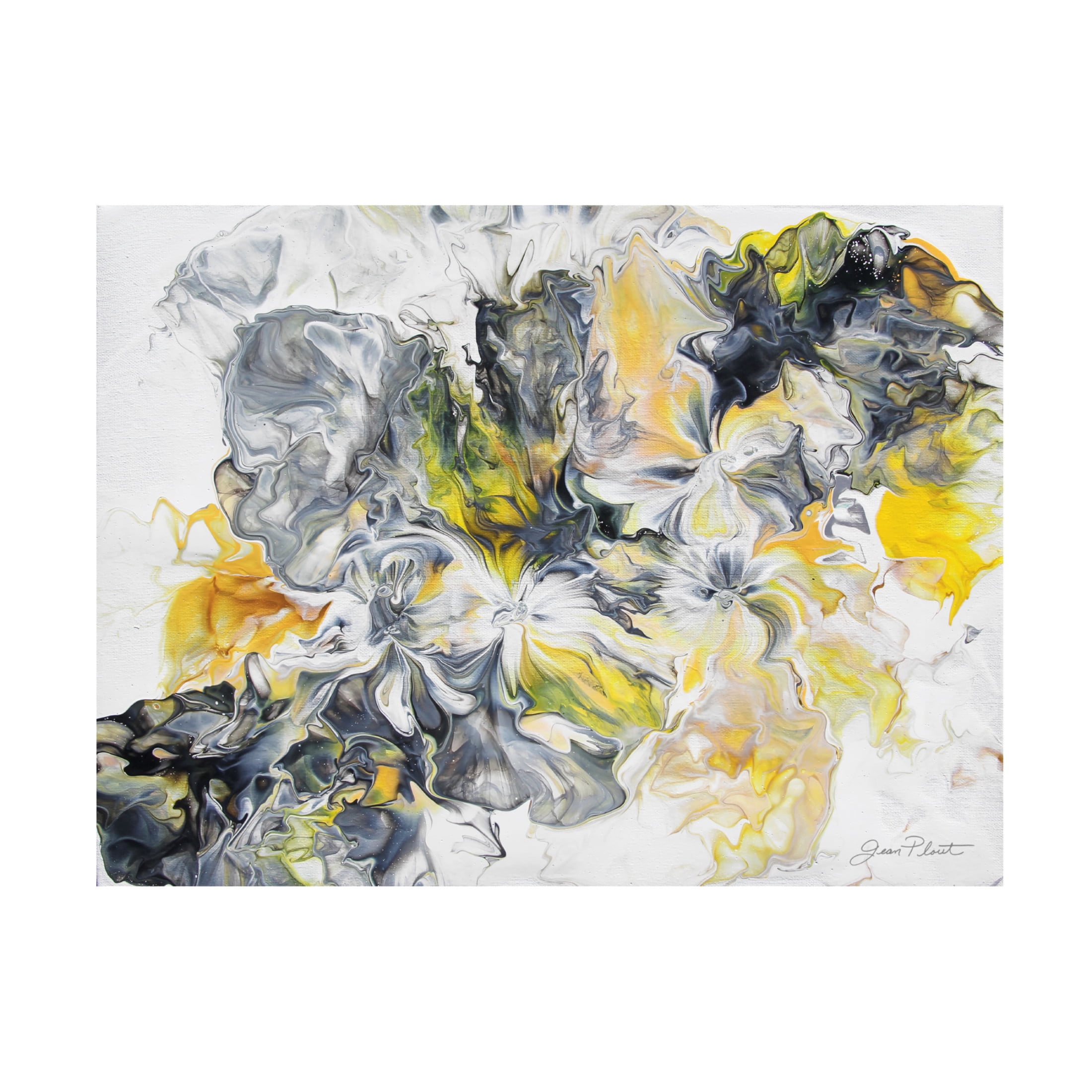 Canvas Wall Art - Jean Plout 'Abstract Pouring S' Wall Art for Living Room, Bedroom, or Office Décor by Trademark Fine Art - 32 x 24 Inches