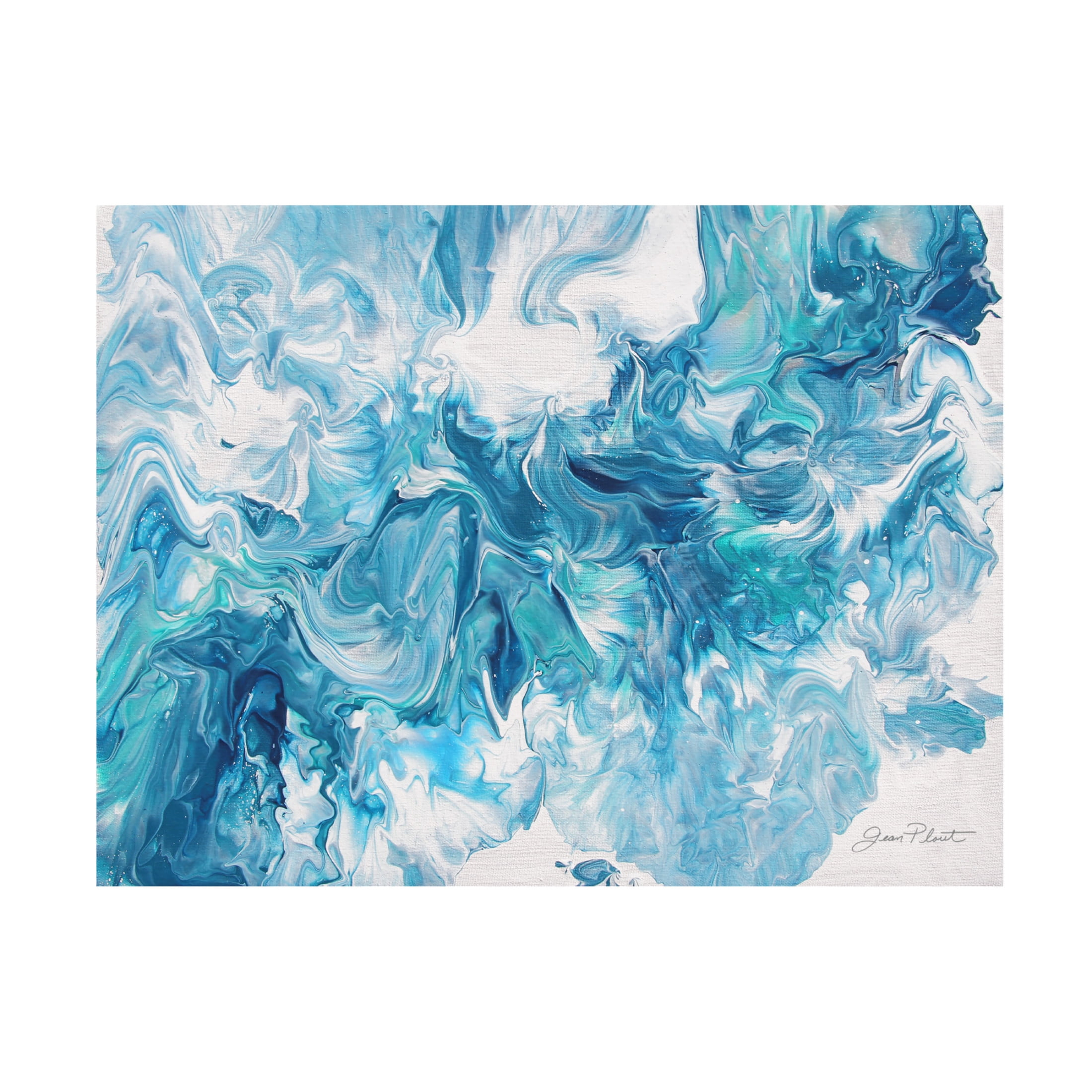 Canvas Wall Art - Jean Plout 'Abstract Pouring T' Wall Art for Living Room, Bedroom, or Office Décor by Trademark Fine Art - 32 x 24 Inches