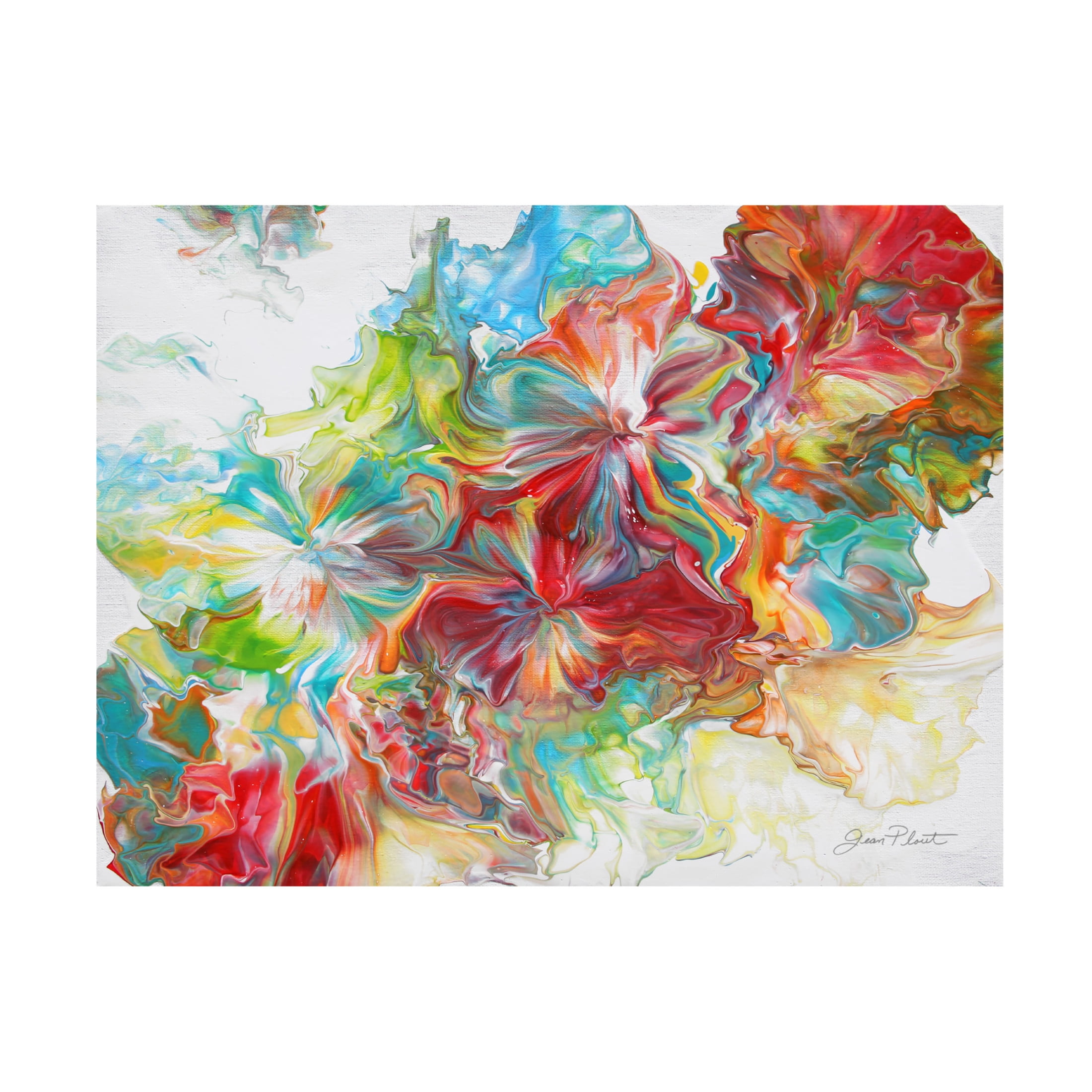 Canvas Wall Art - Jean Plout 'Abstract Pouring U' Wall Art for Living Room, Bedroom, or Office Décor by Trademark Fine Art - 32 x 24 Inches