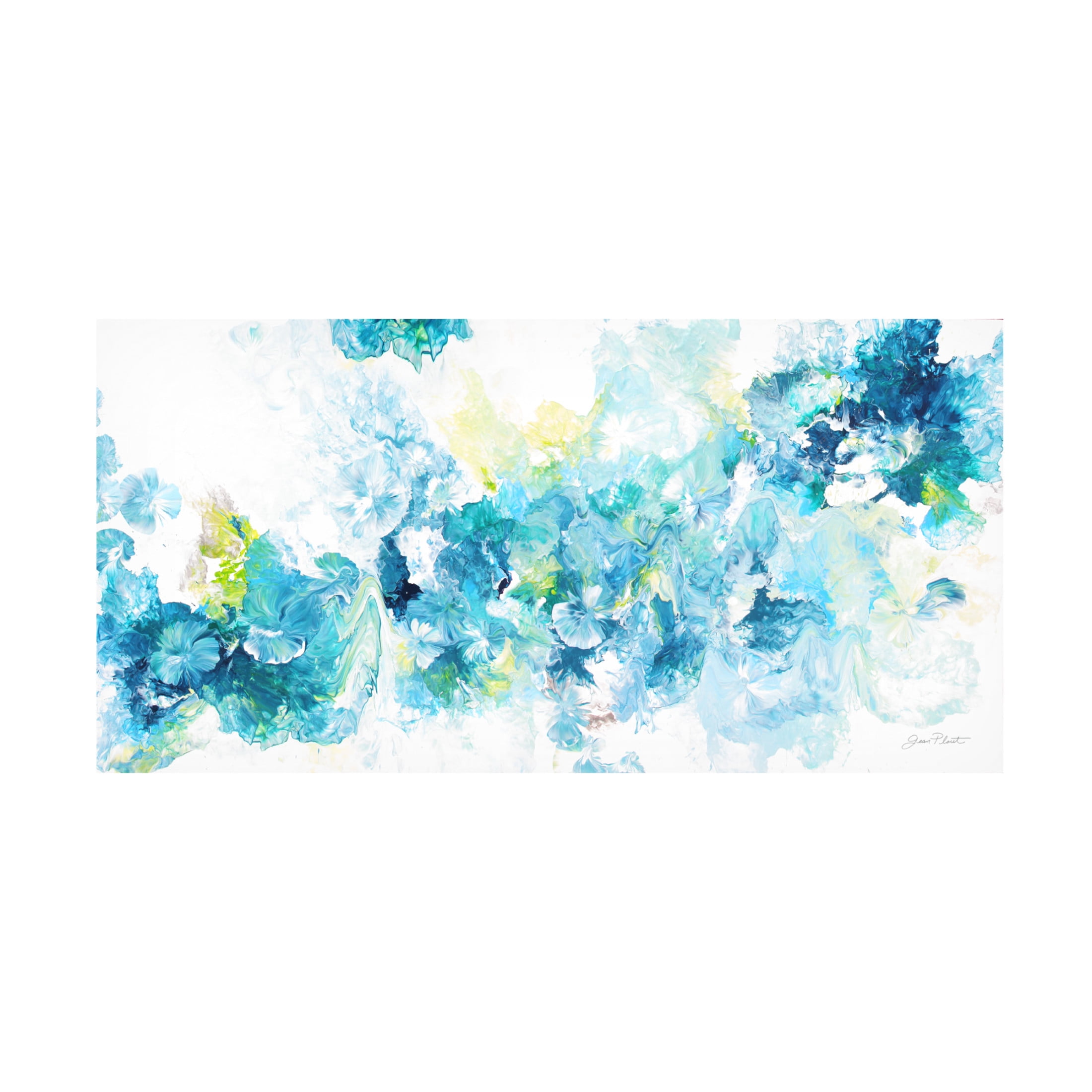 Canvas Wall Art - Jean Plout 'Abstract Pouring V' Wall Art for Living Room, Bedroom, or Office Décor by Trademark Fine Art - 19 x 10 Inches