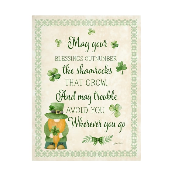 Canvas Wall Art - Jean Plout 'An Irish Blessing A' Wall Art for Living Room, Bedroom, or Office Décor by Trademark Fine Art - 18 x 24 Inches