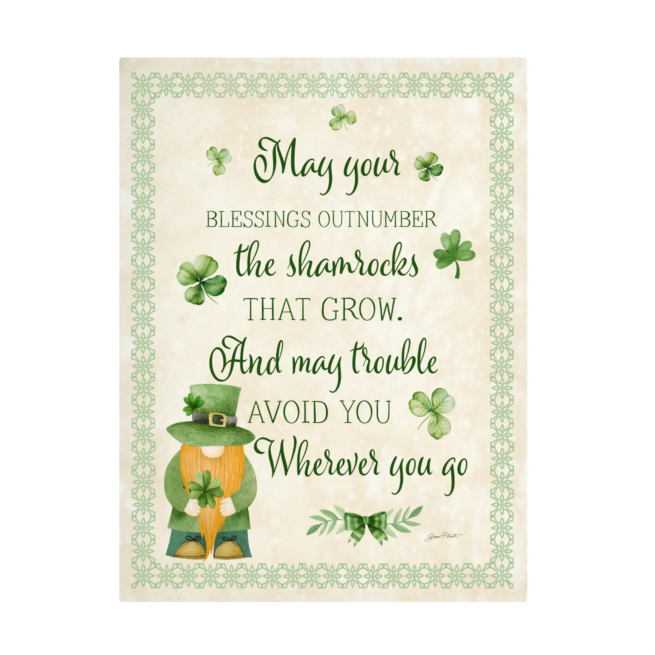 Canvas Wall Art - Jean Plout 'An Irish Blessing A' Wall Art for Living Room, Bedroom, or Office Décor by Trademark Fine Art - 35 x 47 Inches