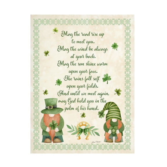 Canvas Wall Art - Jean Plout 'An Irish Blessing C' Wall Art for Living Room, Bedroom, or Office Décor by Trademark Fine Art - 14 x 19 Inches