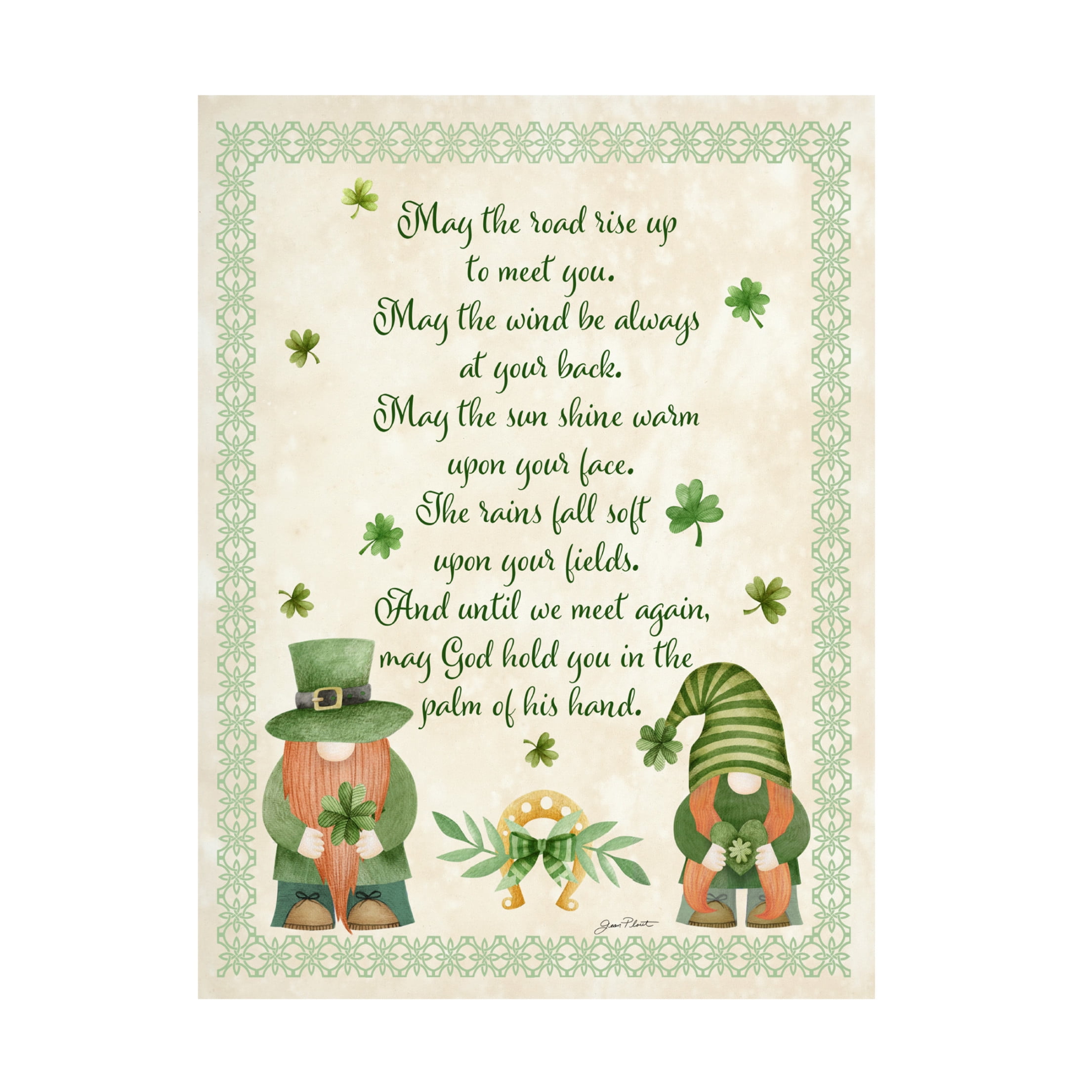 Canvas Wall Art - Jean Plout 'An Irish Blessing C' Wall Art for Living Room, Bedroom, or Office Décor by Trademark Fine Art - 24 x 32 Inches