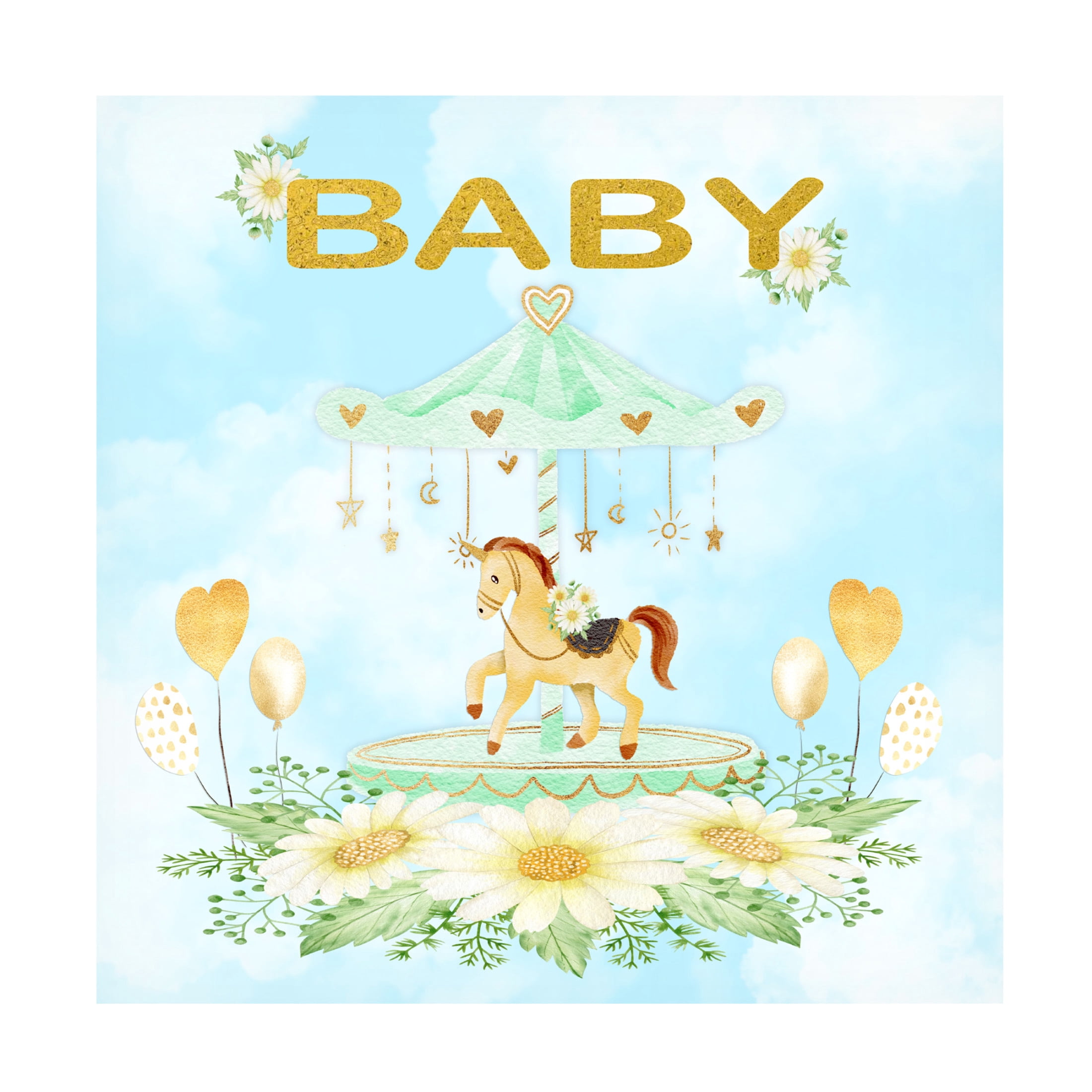 Canvas Wall Art - Jean Plout 'Baby' Wall Art for Living Room, Bedroom, or Office Décor by Trademark Fine Art - 24 x 24 Inches