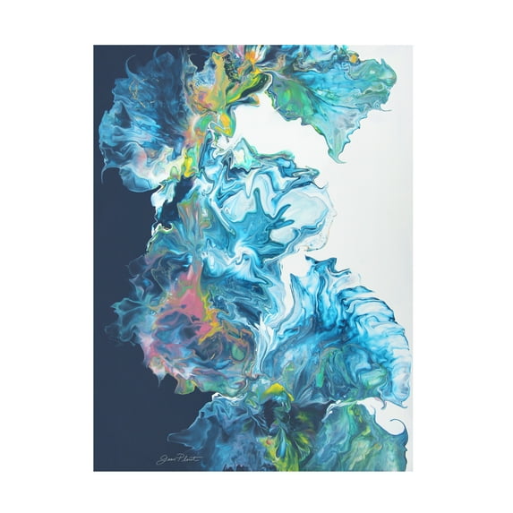 Canvas Wall Art - Jean Plout 'Blue Fluid Magic' Wall Art for Living Room, Bedroom, or Office Décor by Trademark Fine Art - 24 x 32 Inches