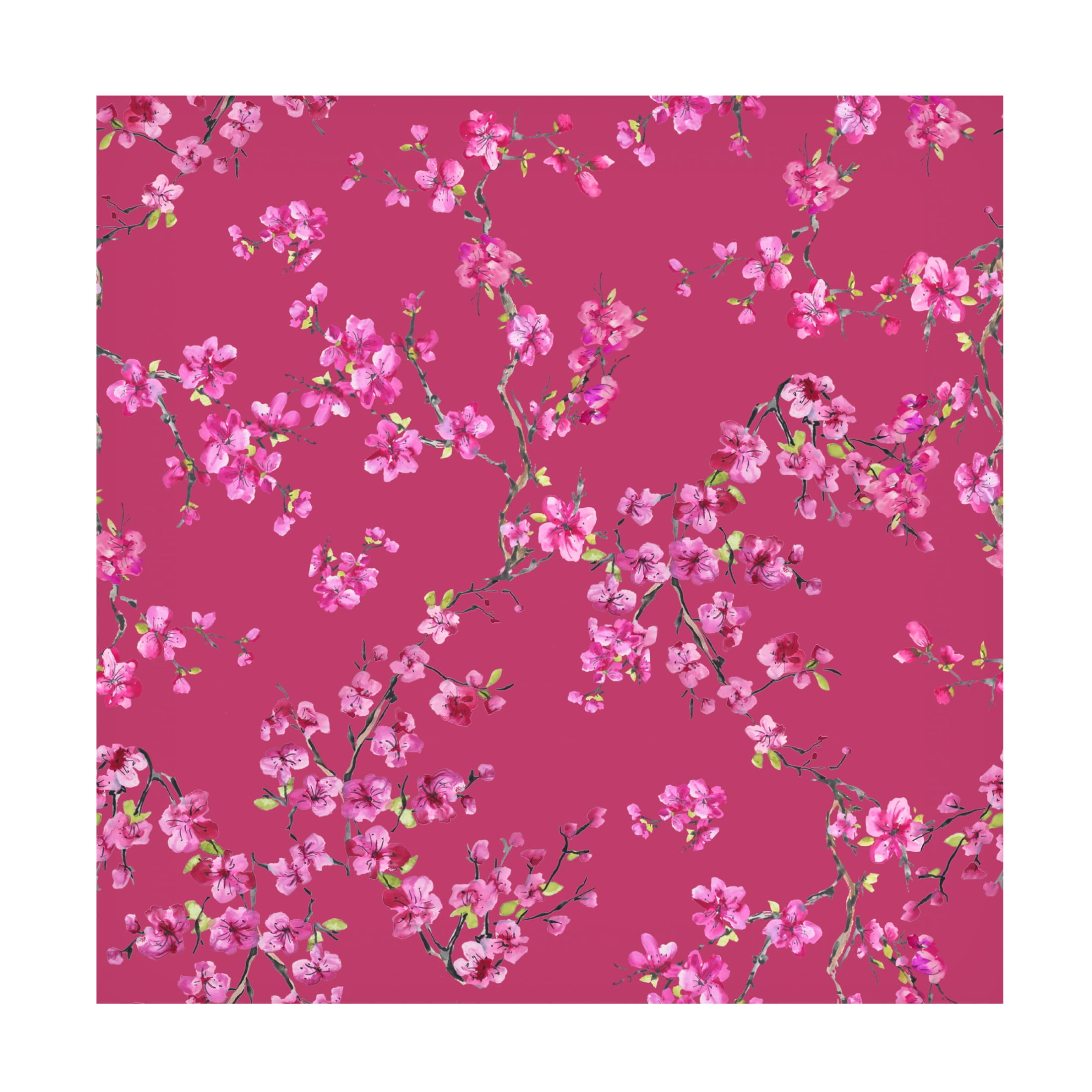 Canvas Wall Art - Jean Plout 'Cherry Blossom 3' Wall Art for Living Room, Bedroom, or Office Décor by Trademark Fine Art - 18 x 18 Inches