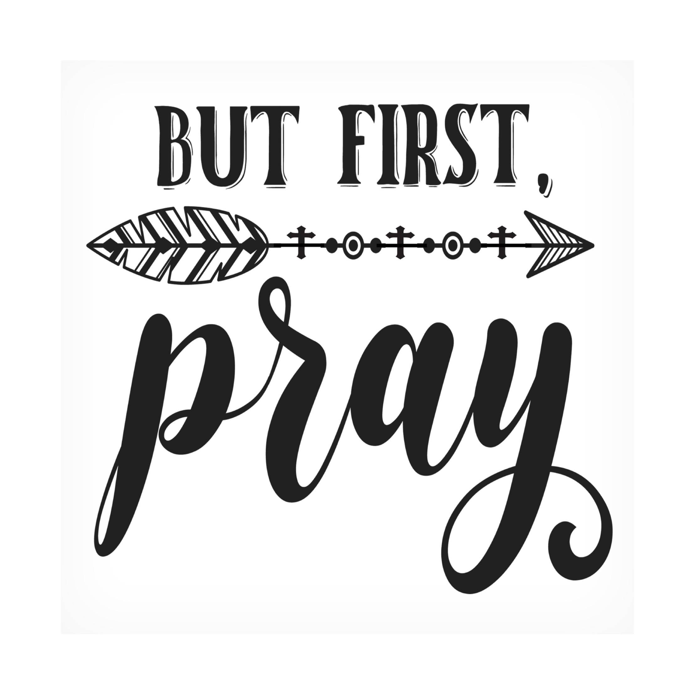 Canvas Wall Art - Jean Plout 'Christian Typography A' Wall Art for Living Room, Bedroom, or Office Décor by Trademark Fine Art - 35 x 35 Inches
