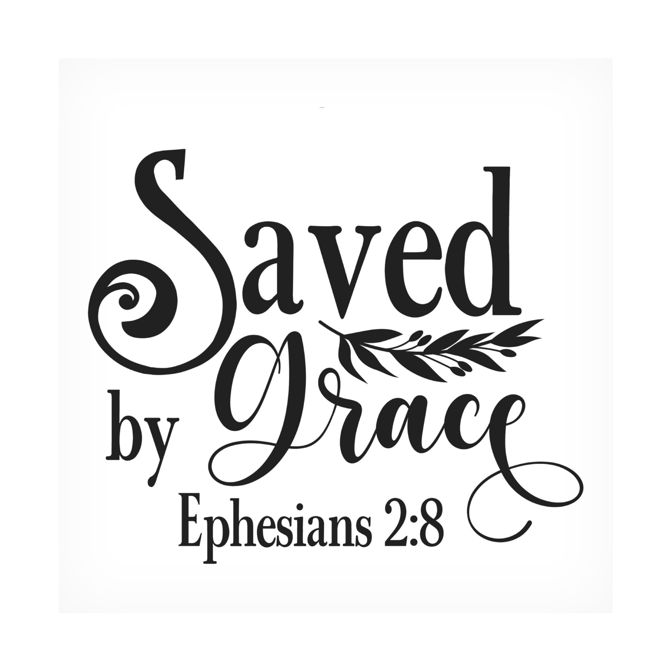 Canvas Wall Art - Jean Plout 'Christian Typography D' Wall Art for Living Room, Bedroom, or Office Décor by Trademark Fine Art - 14 x 14 Inches