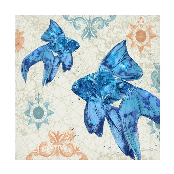 Canvas Wall Art - Jean Plout 'Coastal Collection A' Wall Art for Living Room, Bedroom, or Office Décor by Trademark Fine Art - 14 x 14 Inches