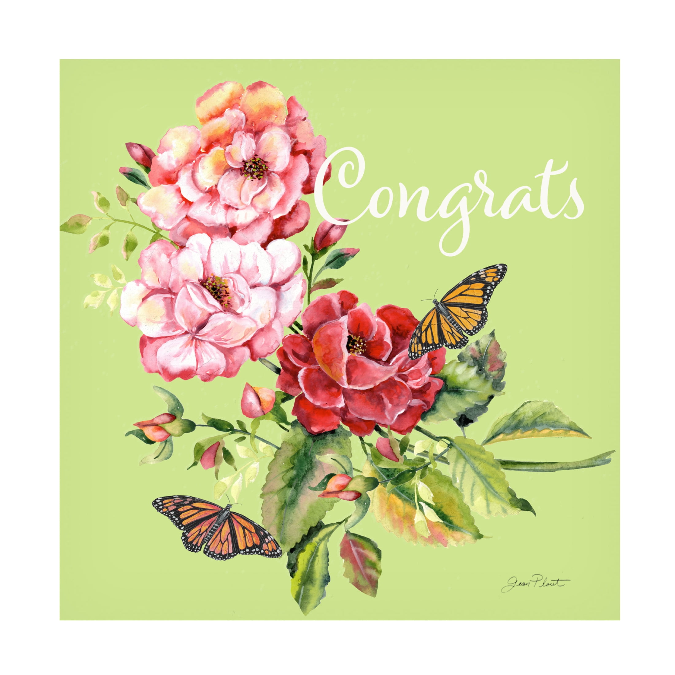 Canvas Wall Art - Jean Plout 'Congrats' Wall Art for Living Room, Bedroom, or Office Décor by Trademark Fine Art - 24 x 24 Inches