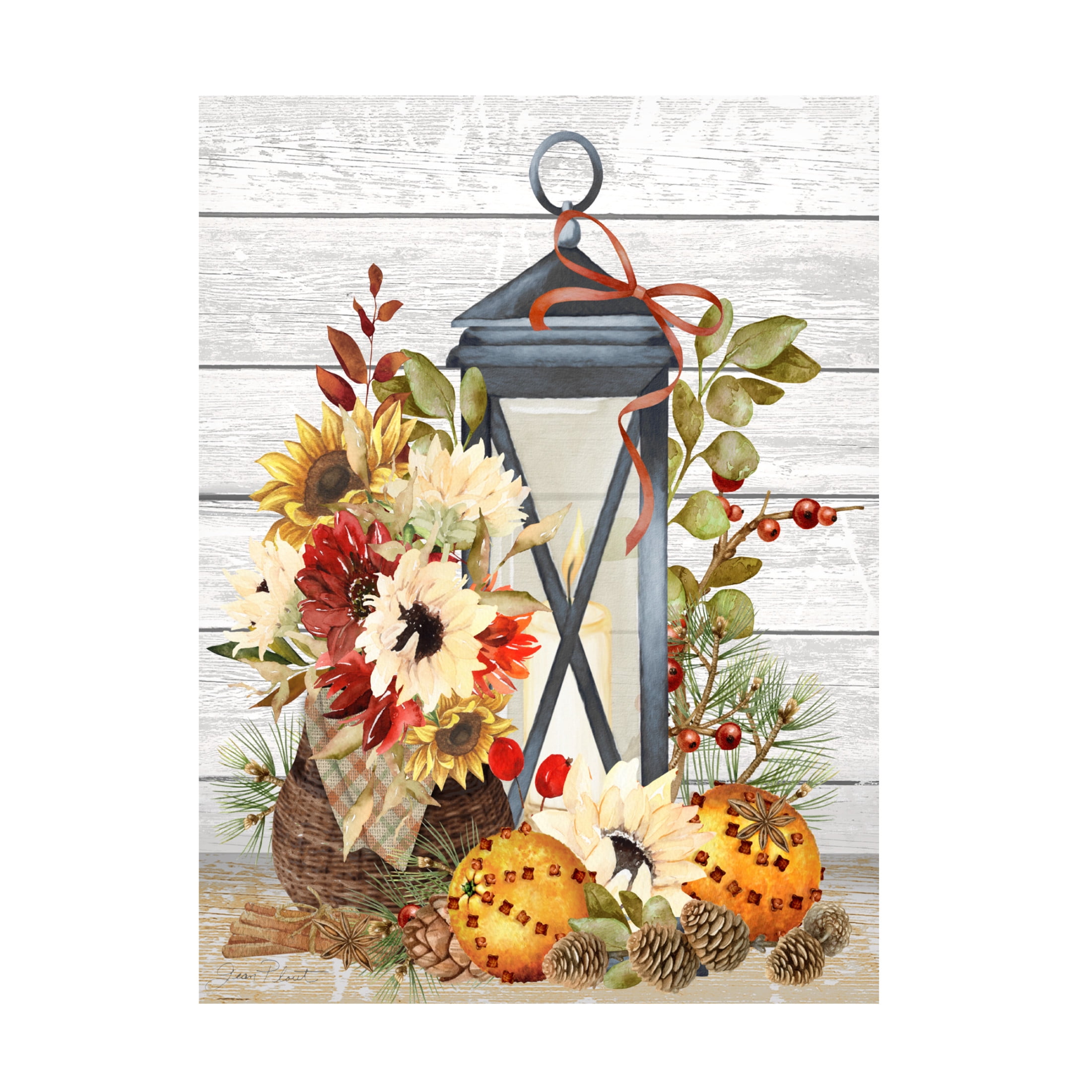 Canvas Wall Art - Jean Plout 'Fall Lantern A' Wall Art for Living Room, Bedroom, or Office Décor by Trademark Fine Art - 18 x 24 Inches