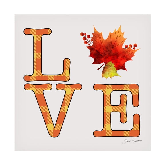 Canvas Wall Art - Jean Plout 'Fall Plaid Celebration D' Wall Art for Living Room, Bedroom, or Office Décor by Trademark Fine Art - 24 x 24 Inches