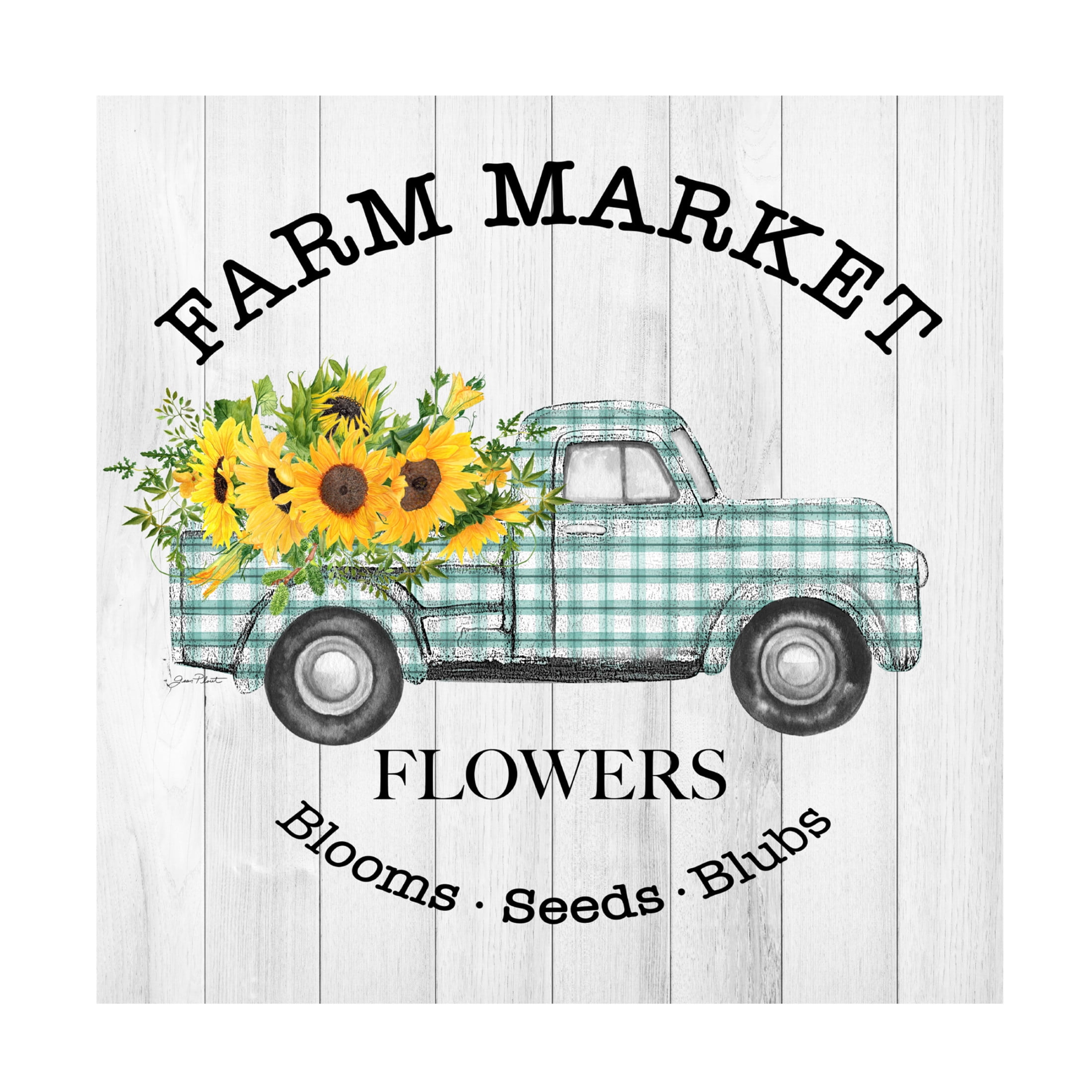 Canvas Wall Art - Jean Plout 'Farm Market Sunflowers A' Wall Art for Living Room, Bedroom, or Office Décor by Trademark Fine Art - 24 x 24 Inches