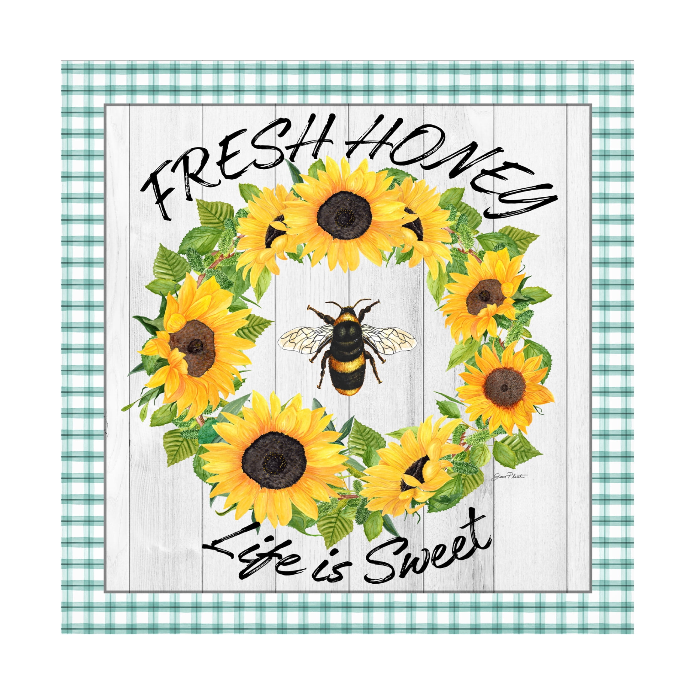 Canvas Wall Art - Jean Plout 'Farm Market Sunflowers B' Wall Art for Living Room, Bedroom, or Office Décor by Trademark Fine Art - 24 x 24 Inches