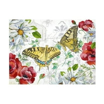Canvas Wall Art - Jean Plout 'Floral Butterfly Garden A' Wall Art for Living Room, Bedroom, or Office Décor by Trademark Fine Art - 19 x 14 Inches