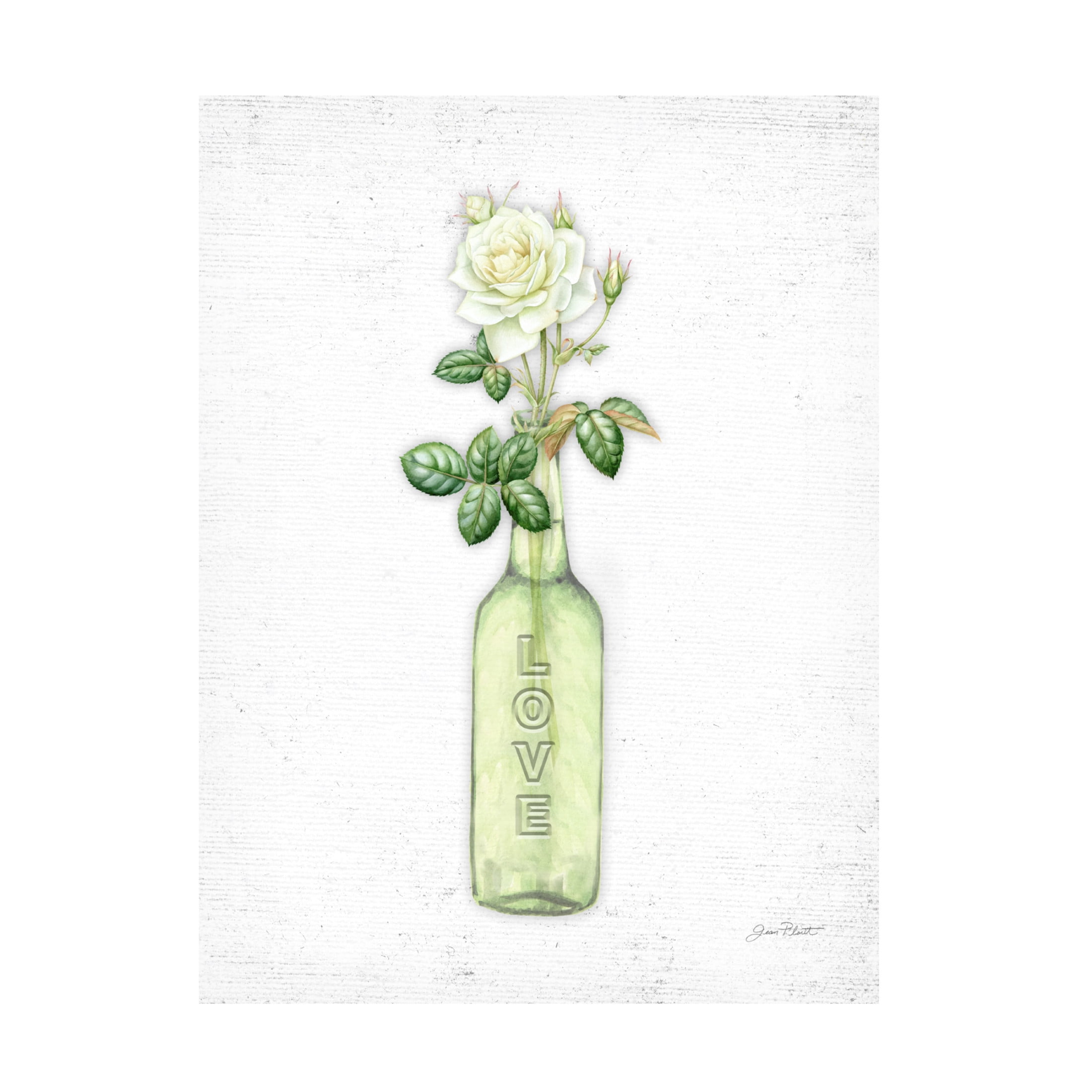Canvas Wall Art - Jean Plout 'Florals In Bottles B' Wall Art for Living Room, Bedroom, or Office Décor by Trademark Fine Art - 18 x 24 Inches