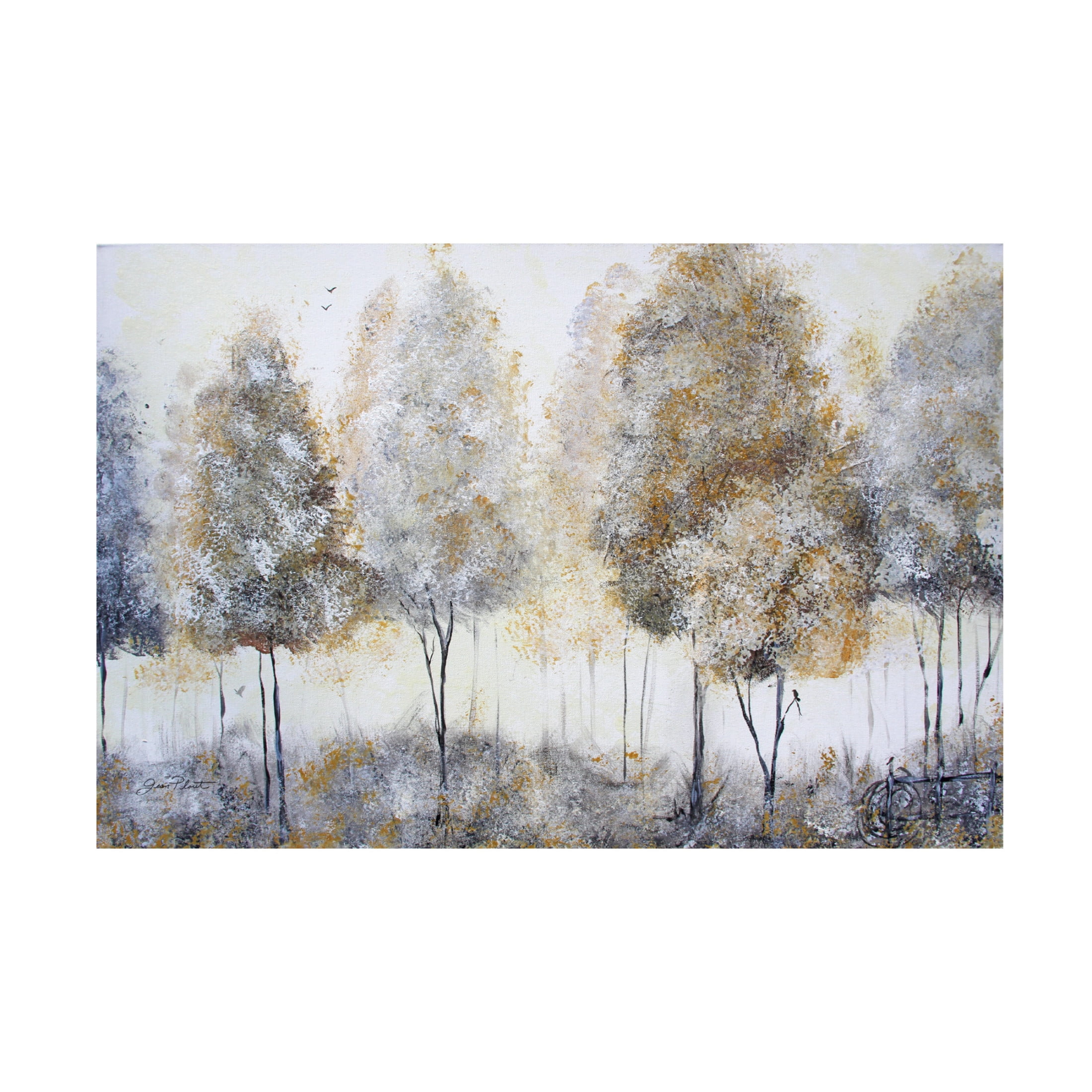 Canvas Wall Art - Jean Plout 'Forest of Gold A' Wall Art for Living Room, Bedroom, or Office Décor by Trademark Fine Art - 24 x 16 Inches