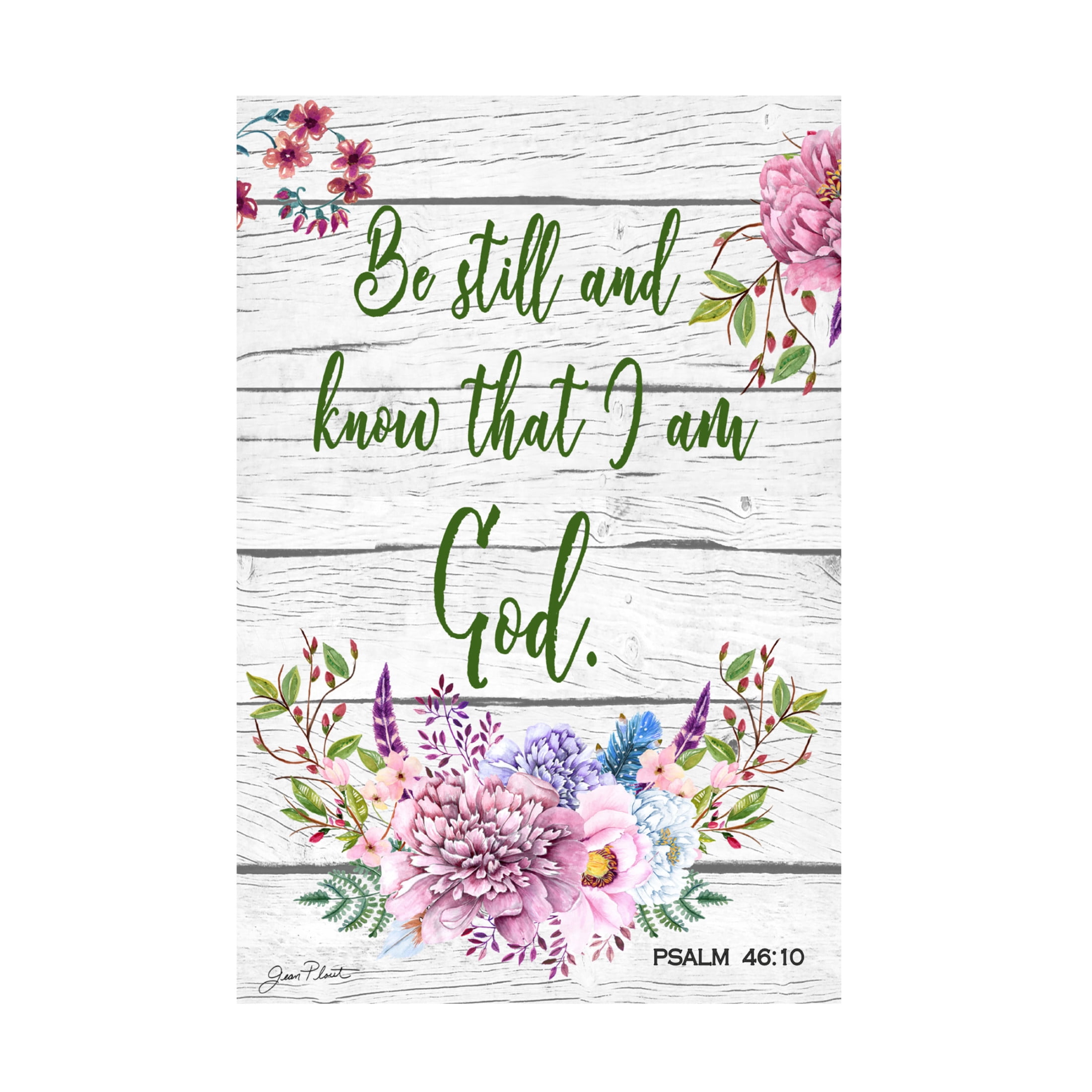 Canvas Wall Art - Jean Plout 'Garden Florals bible verse A' Wall Art for Living Room, Bedroom, or Office Décor by Trademark Fine Art - 22 x 32 Inches