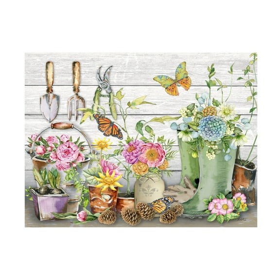 Canvas Wall Art - Jean Plout 'Garden Tool Shed' Wall Art for Living Room, Bedroom, or Office Décor by Trademark Fine Art - 19 x 14 Inches