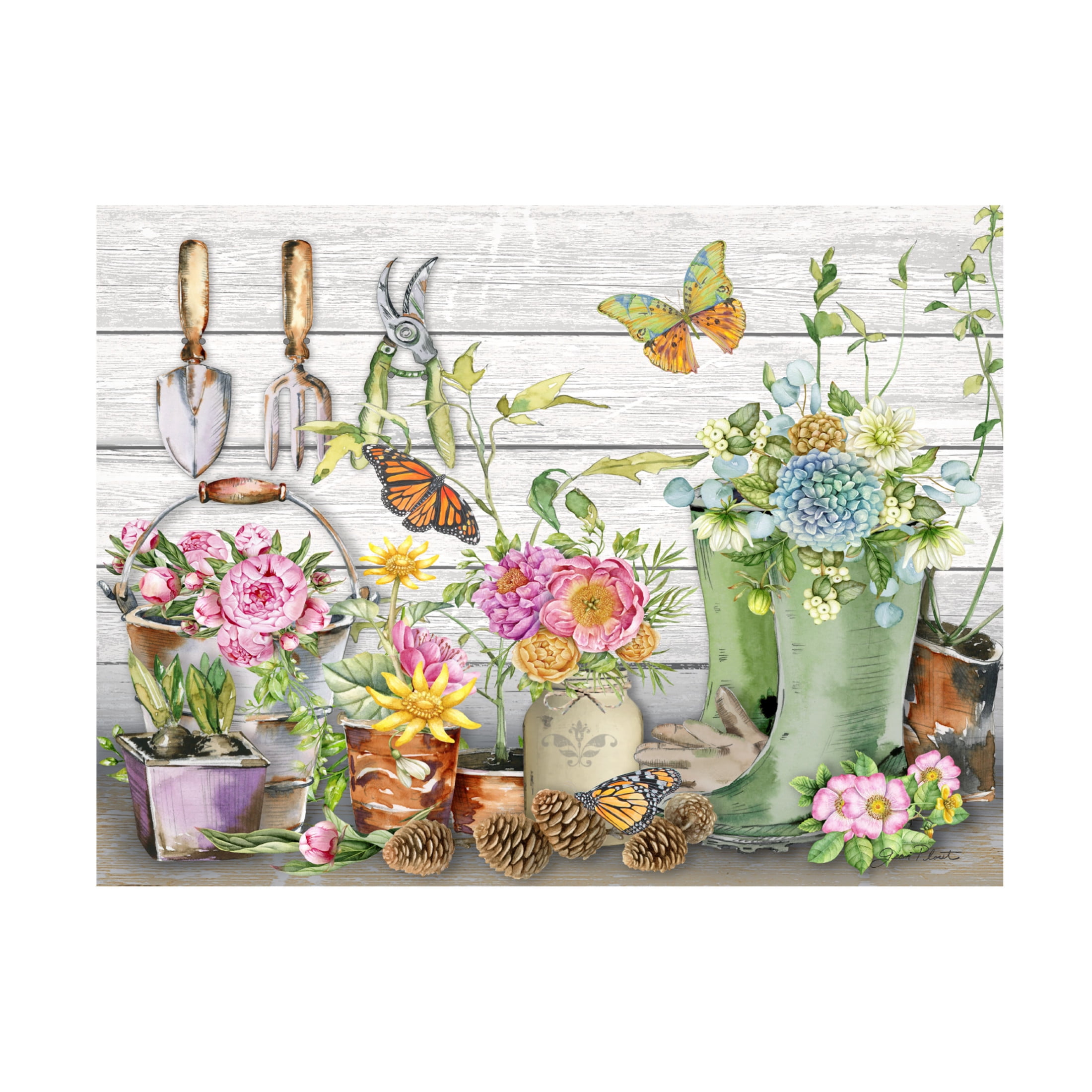 Canvas Wall Art - Jean Plout 'Garden Tool Shed' Wall Art for Living Room, Bedroom, or Office Décor by Trademark Fine Art - 47 x 35 Inches