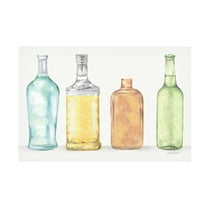 Canvas Wall Art - Jean Plout 'Glass Bottles A' Wall Art for Living Room, Bedroom, or Office Décor by Trademark Fine Art - 19 x 12 Inches