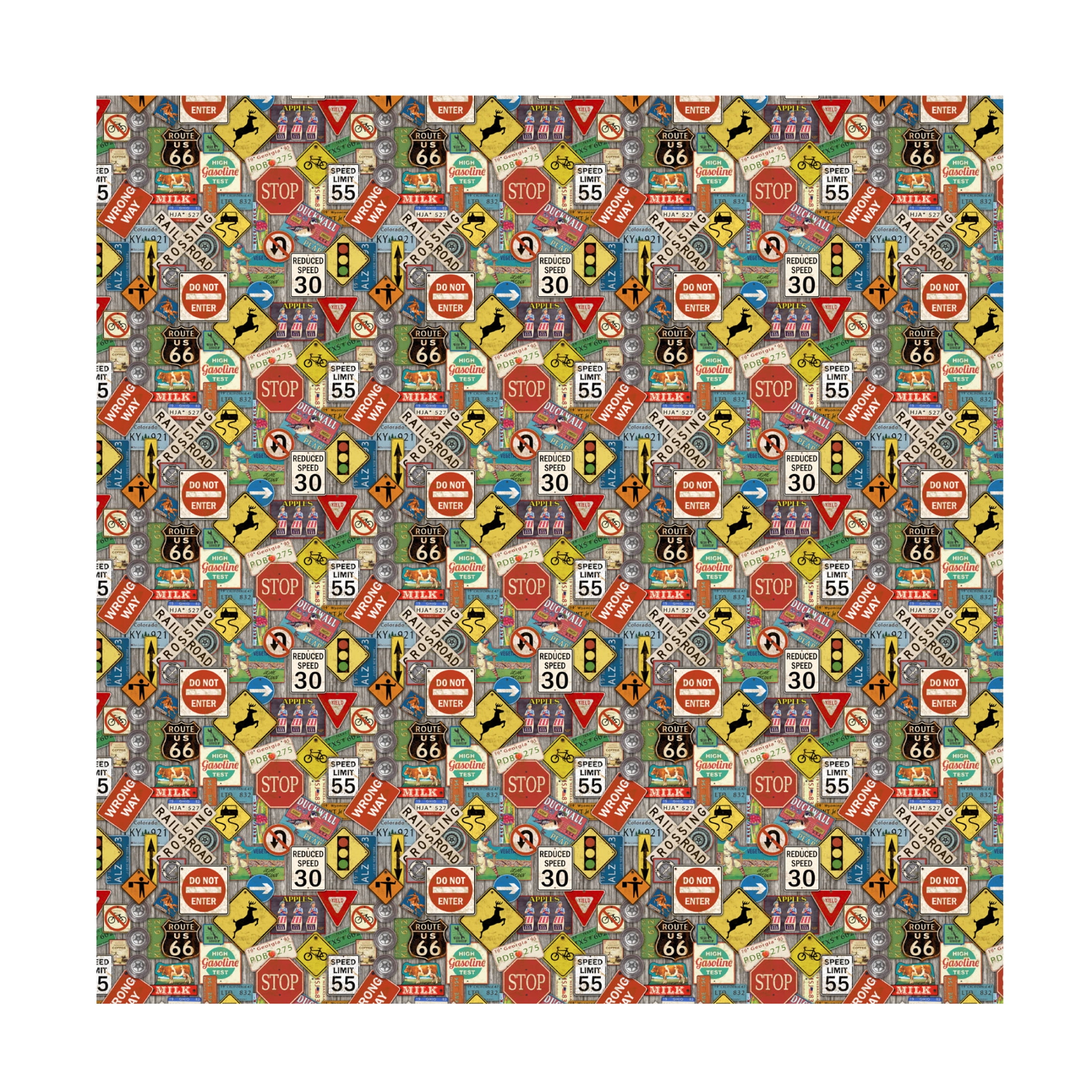 Canvas Wall Art - Jean Plout 'Highway Signs' Wall Art for Living Room, Bedroom, or Office Décor by Trademark Fine Art - 24 x 24 Inches
