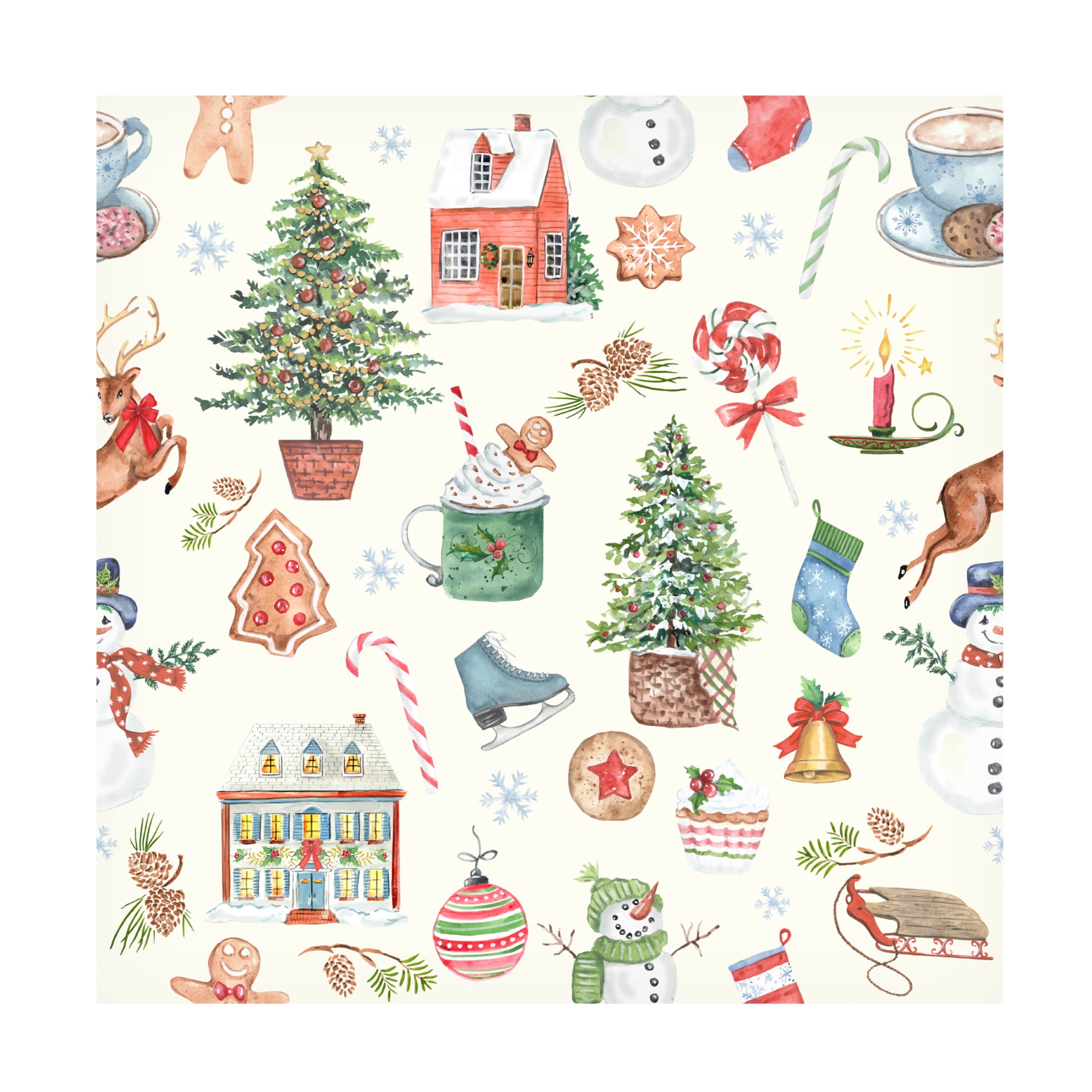 Canvas Wall Art - Jean Plout 'Holiday Memories B' Wall Art for Living Room, Bedroom, or Office Décor by Trademark Fine Art - 35 x 35 Inches