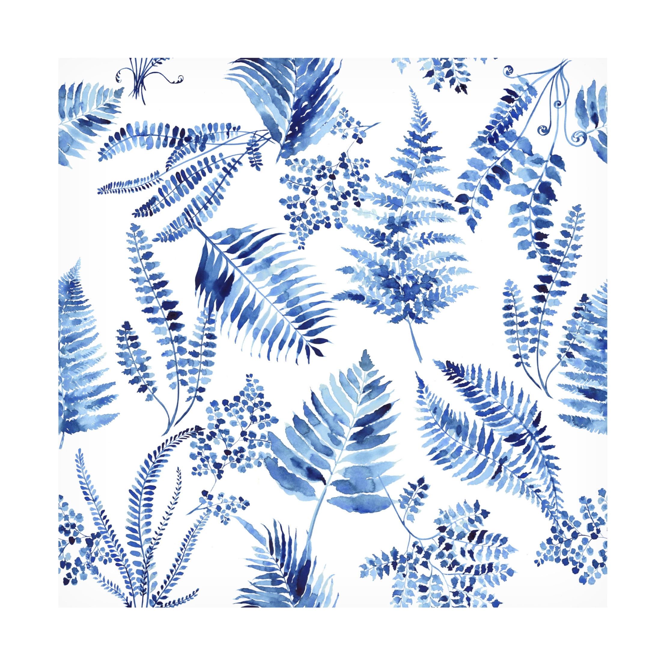 Canvas Wall Art - Jean Plout 'Indigo Botanical 13' Wall Art for Living Room, Bedroom, or Office Décor by Trademark Fine Art - 35 x 35 Inches