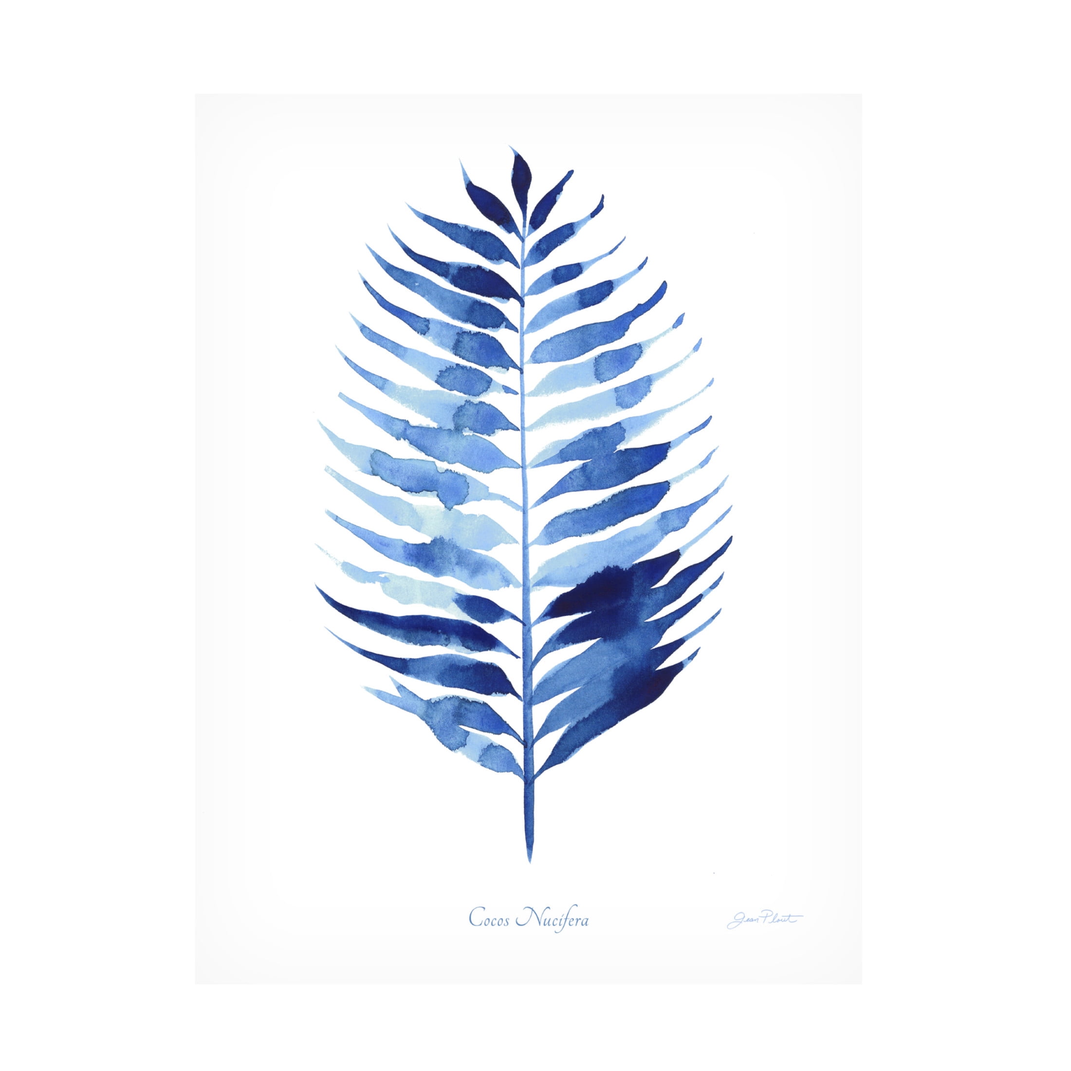 Canvas Wall Art - Jean Plout 'Indigo Botanical 6' Wall Art for Living Room, Bedroom, or Office Décor by Trademark Fine Art - 35 x 47 Inches