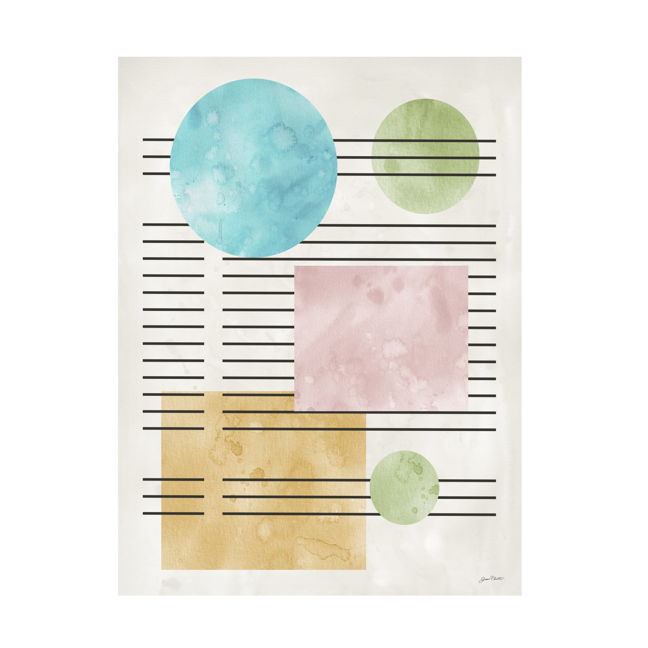 Canvas Wall Art - Jean Plout 'Mid Century Boho 7' Wall Art for Living Room, Bedroom, or Office Décor by Trademark Fine Art - 35 x 47 Inches