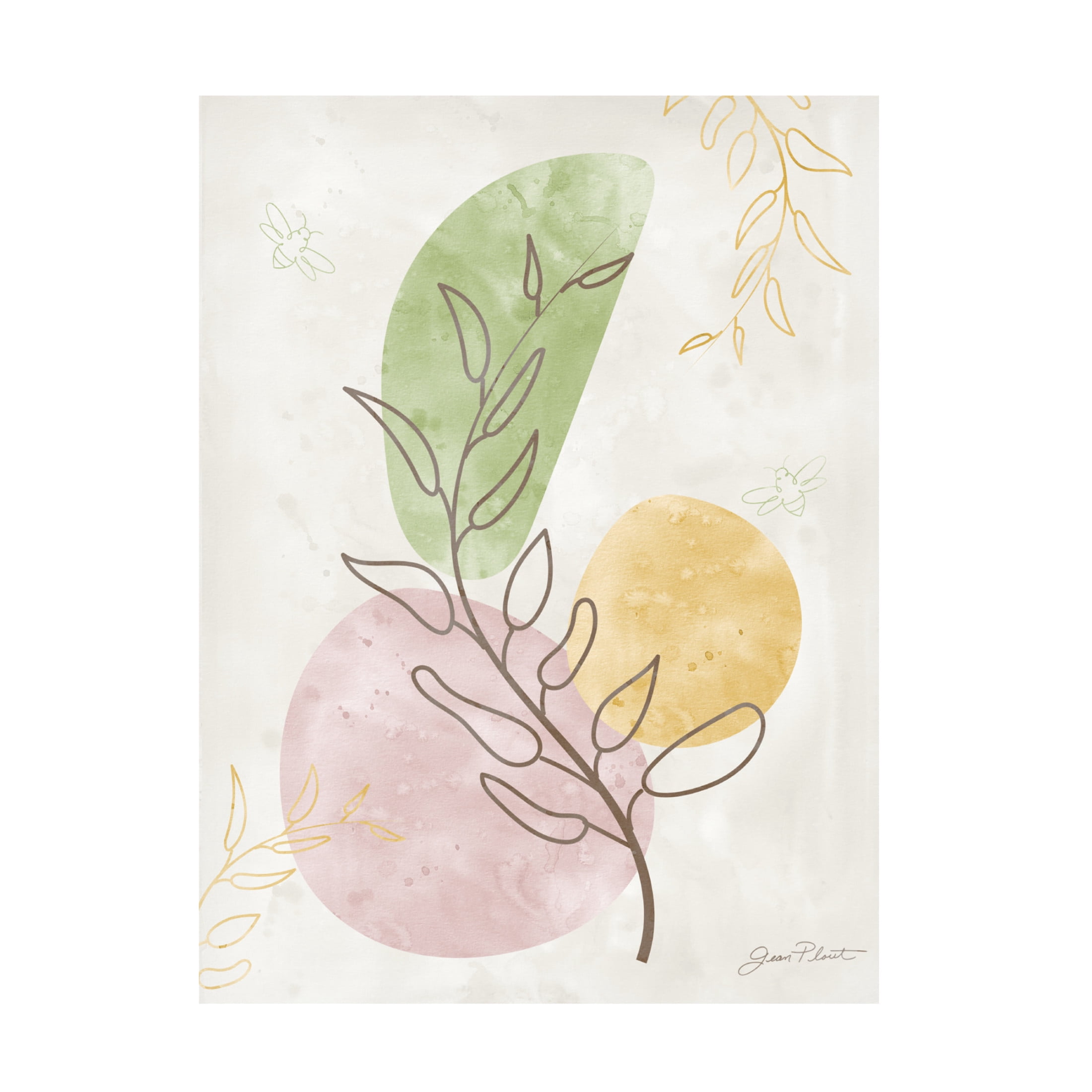Canvas Wall Art - Jean Plout 'Organic Abstract 1' Wall Art for Living Room, Bedroom, or Office Décor by Trademark Fine Art - 18 x 24 Inches