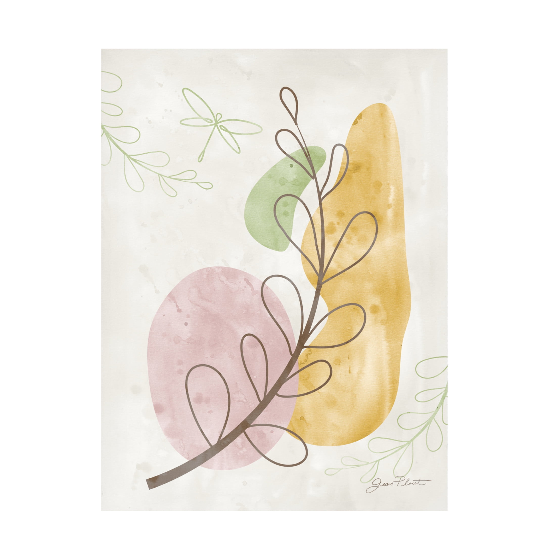 Canvas Wall Art - Jean Plout 'Organic Abstract 2' Wall Art for Living Room, Bedroom, or Office Décor by Trademark Fine Art - 35 x 47 Inches