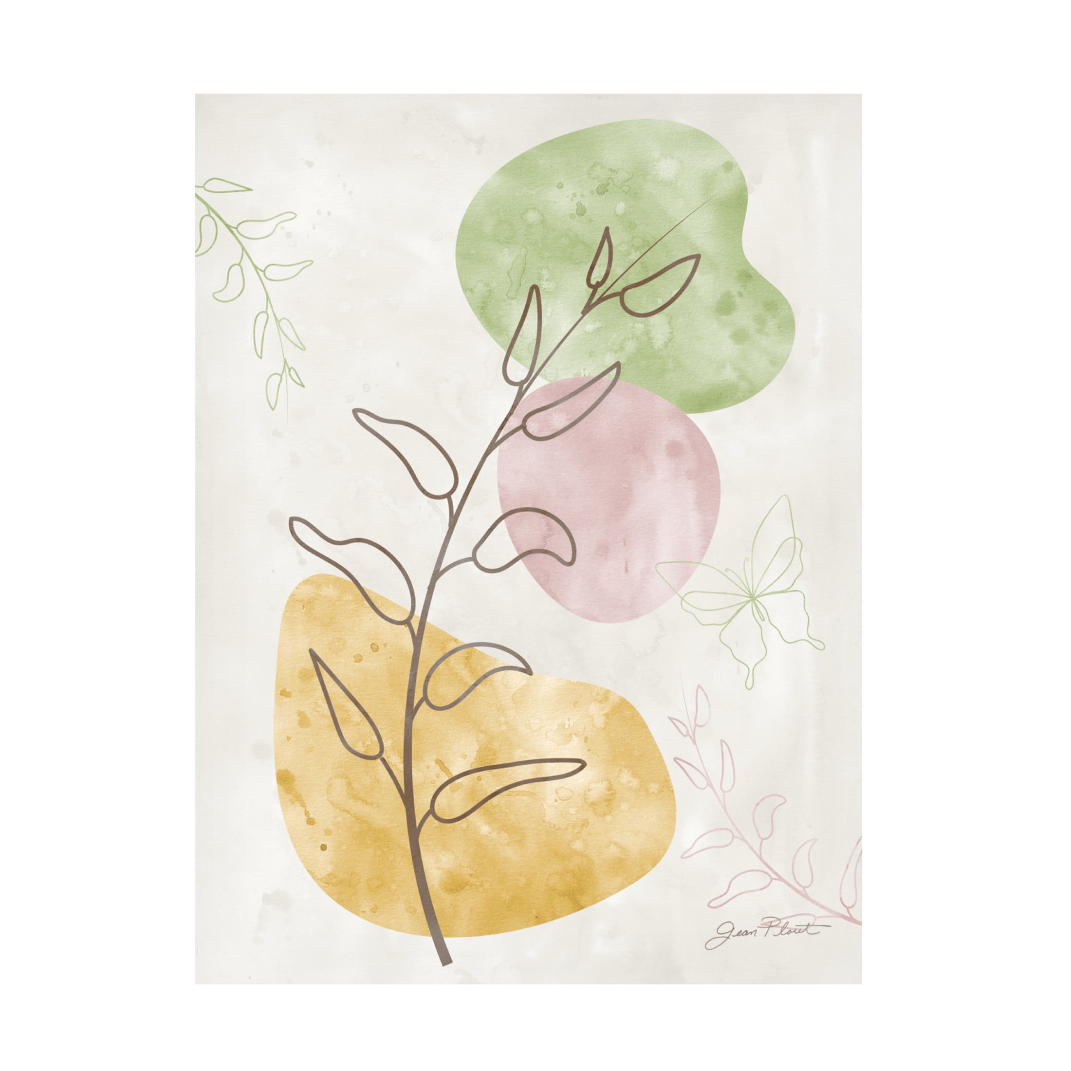 Canvas Wall Art - Jean Plout 'Organic Abstract 3' Wall Art for Living Room, Bedroom, or Office Décor by Trademark Fine Art - 18 x 24 Inches