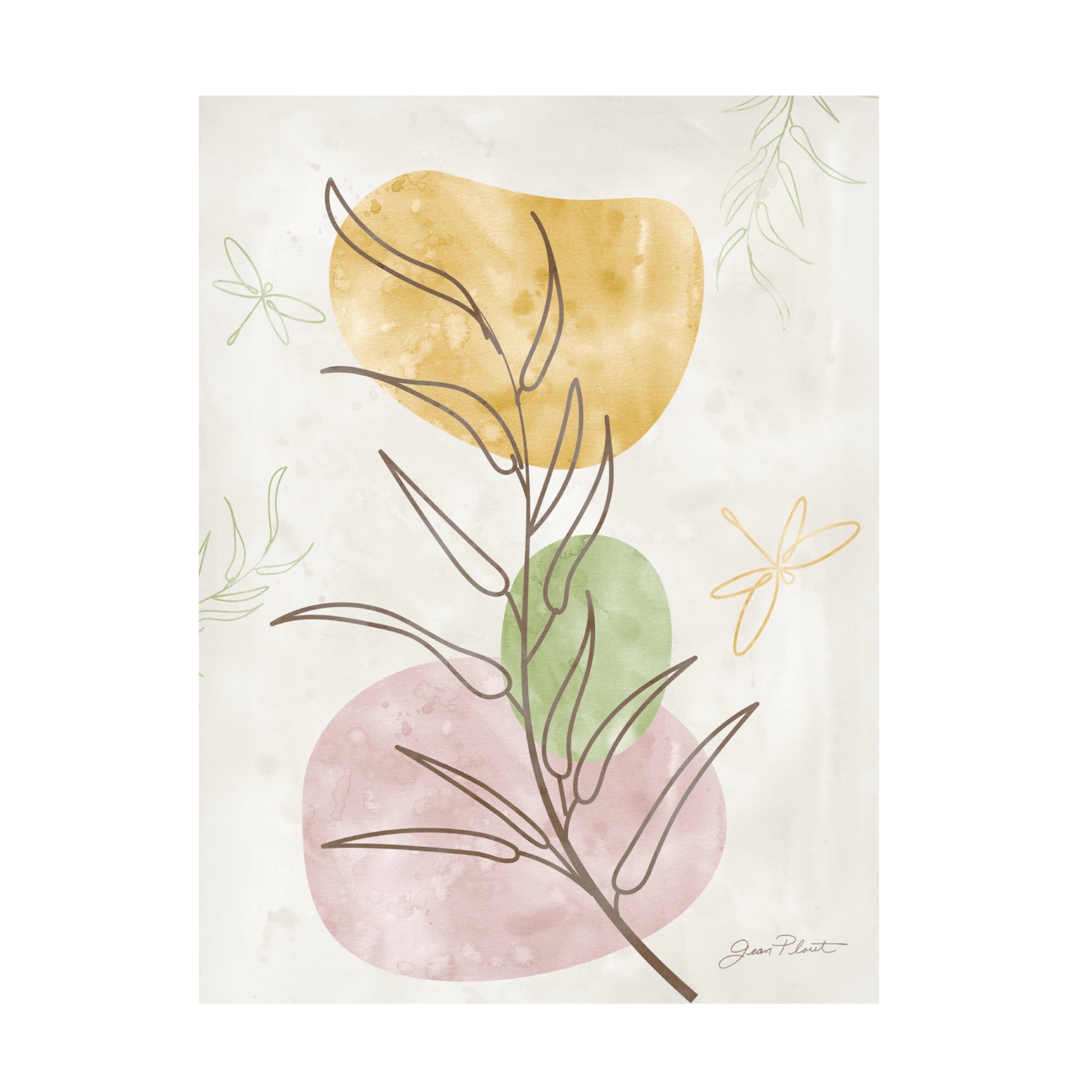Canvas Wall Art - Jean Plout 'Organic Abstract 4' Wall Art for Living Room, Bedroom, or Office Décor by Trademark Fine Art - 35 x 47 Inches