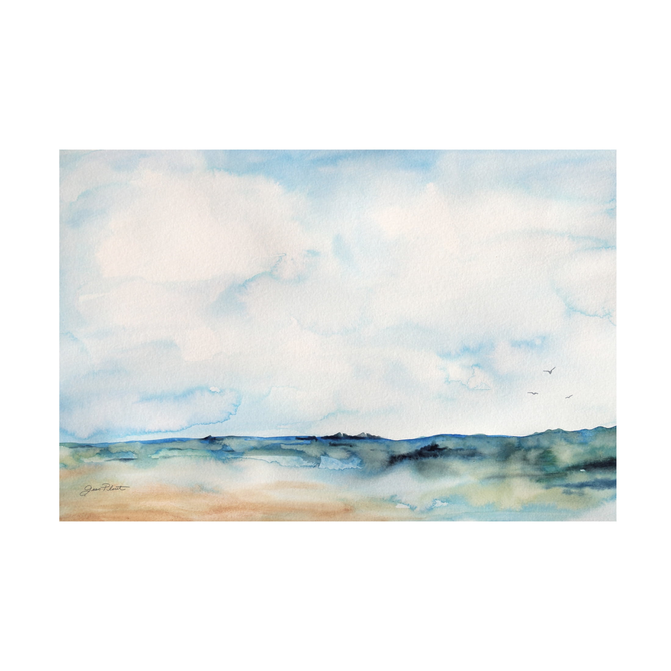 Canvas Wall Art - Jean Plout 'Paradise Beach' Wall Art for Living Room, Bedroom, or Office Décor by Trademark Fine Art - 47 x 30 Inches