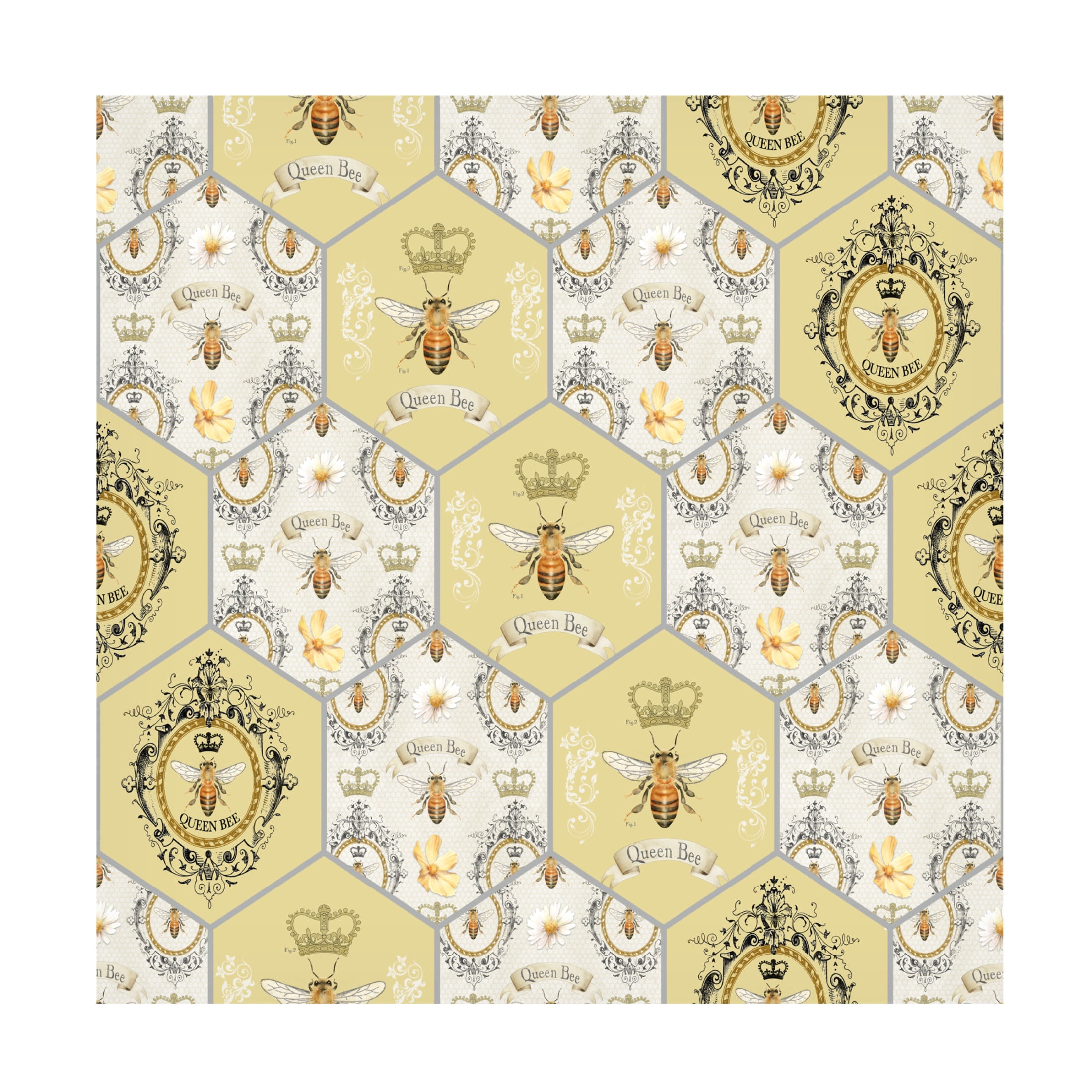 Canvas Wall Art - Jean Plout 'Queen Bee Collection E' Wall Art for Living Room, Bedroom, or Office Décor by Trademark Fine Art - 14 x 14 Inches