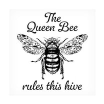 Canvas Wall Art - Jean Plout 'Queen Typography B' Wall Art for Living Room, Bedroom, or Office Décor by Trademark Fine Art - 14 x 14 Inches