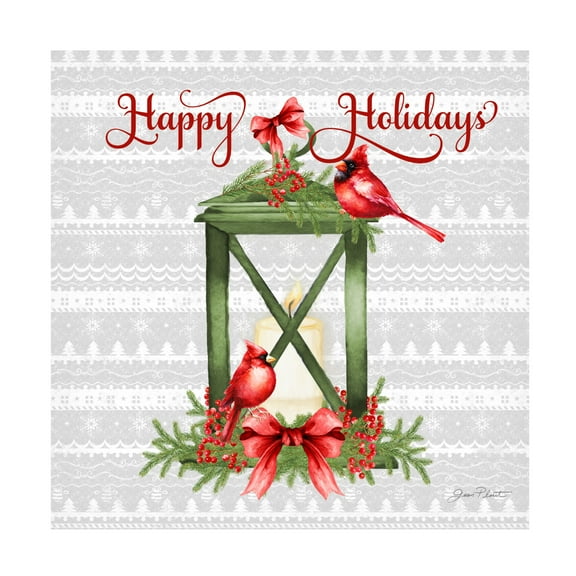 Canvas Wall Art - Jean Plout 'Red Cardinal Christmas Beauty C' Wall Art for Living Room, Bedroom, or Office Décor by Trademark Fine Art - 24 x 24 Inches