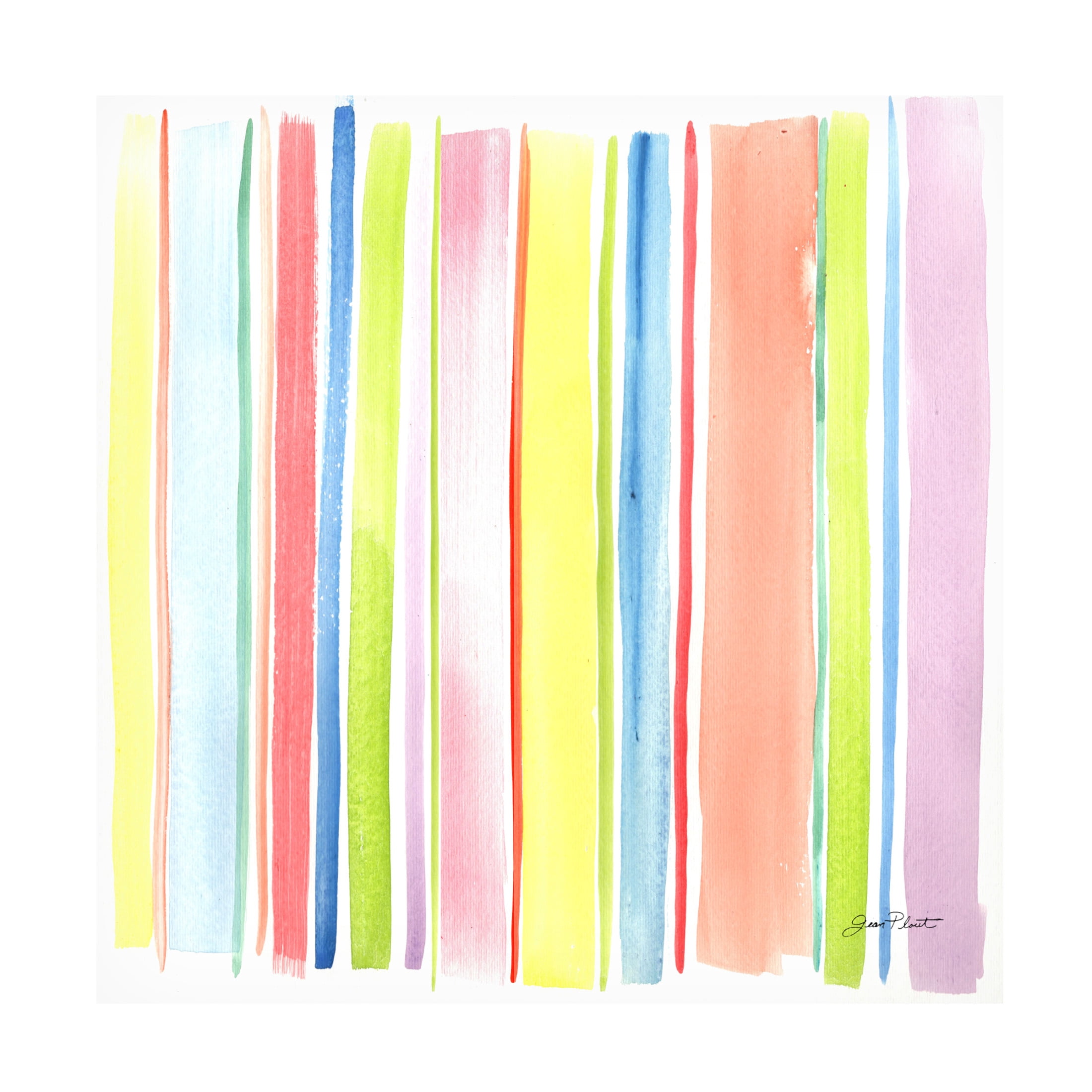 Canvas Wall Art - Jean Plout 'Retro Watercolor Pattern A' Wall Art for Living Room, Bedroom, or Office Décor by Trademark Fine Art - 18 x 18 Inches