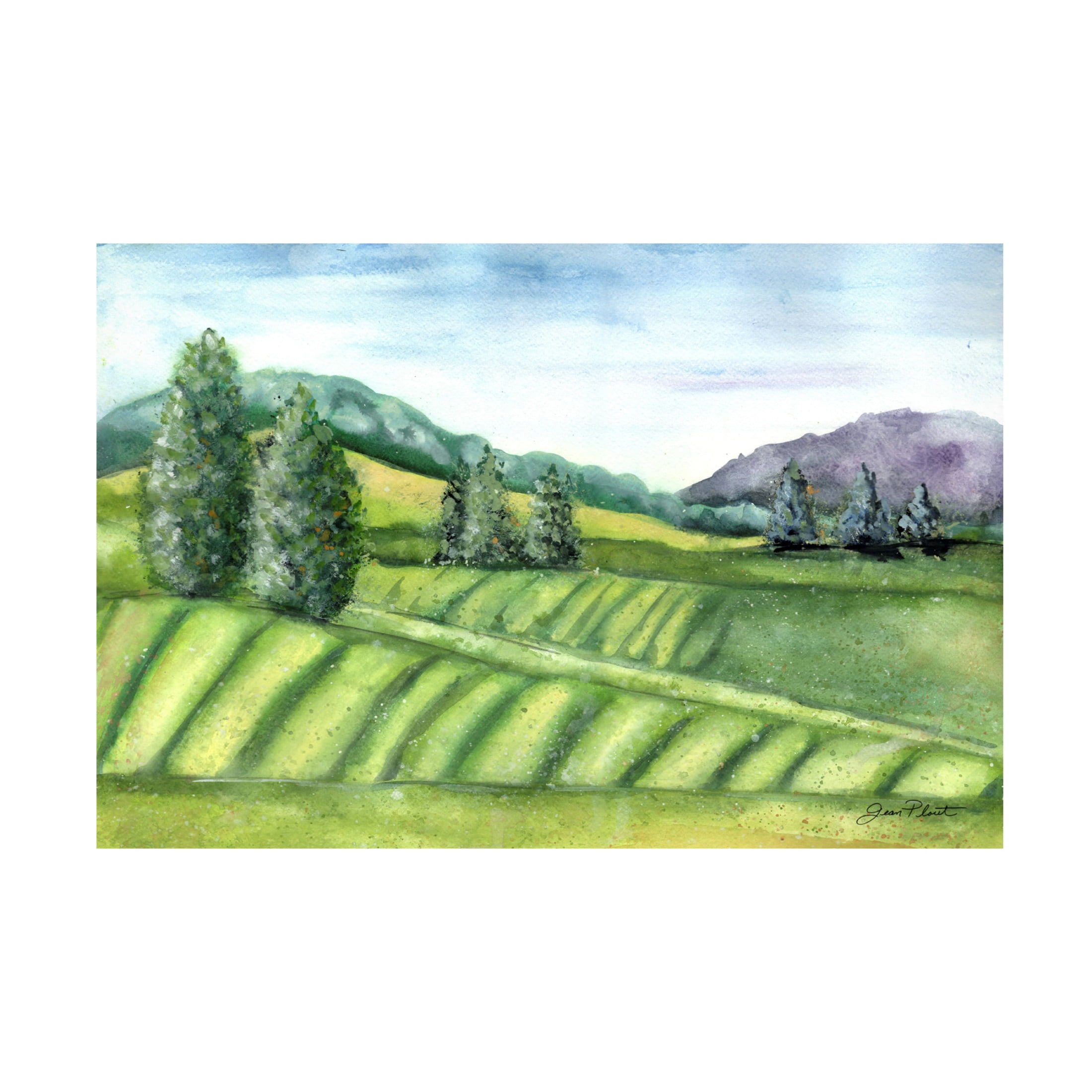 Canvas Wall Art - Jean Plout 'Rolling Landscape' Wall Art for Living Room, Bedroom, or Office Décor by Trademark Fine Art - 19 x 12 Inches