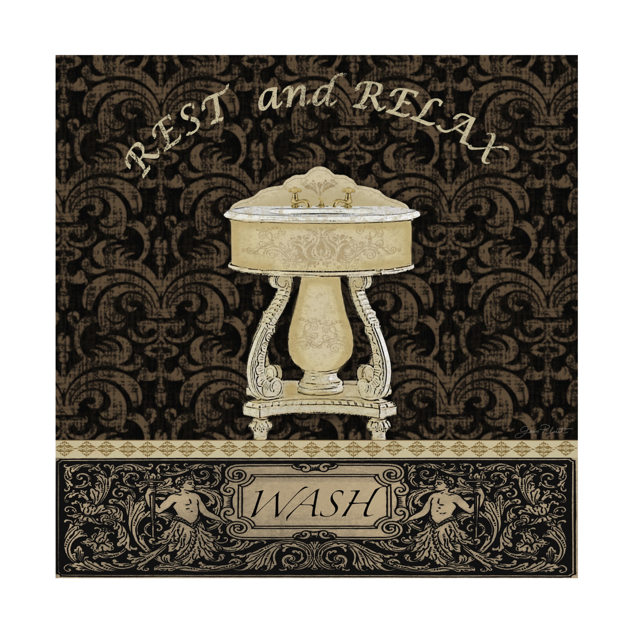 Canvas Wall Art - Jean Plout 'Sink A' Wall Art for Living Room, Bedroom, or Office Décor by Trademark Fine Art - 35 x 35 Inches