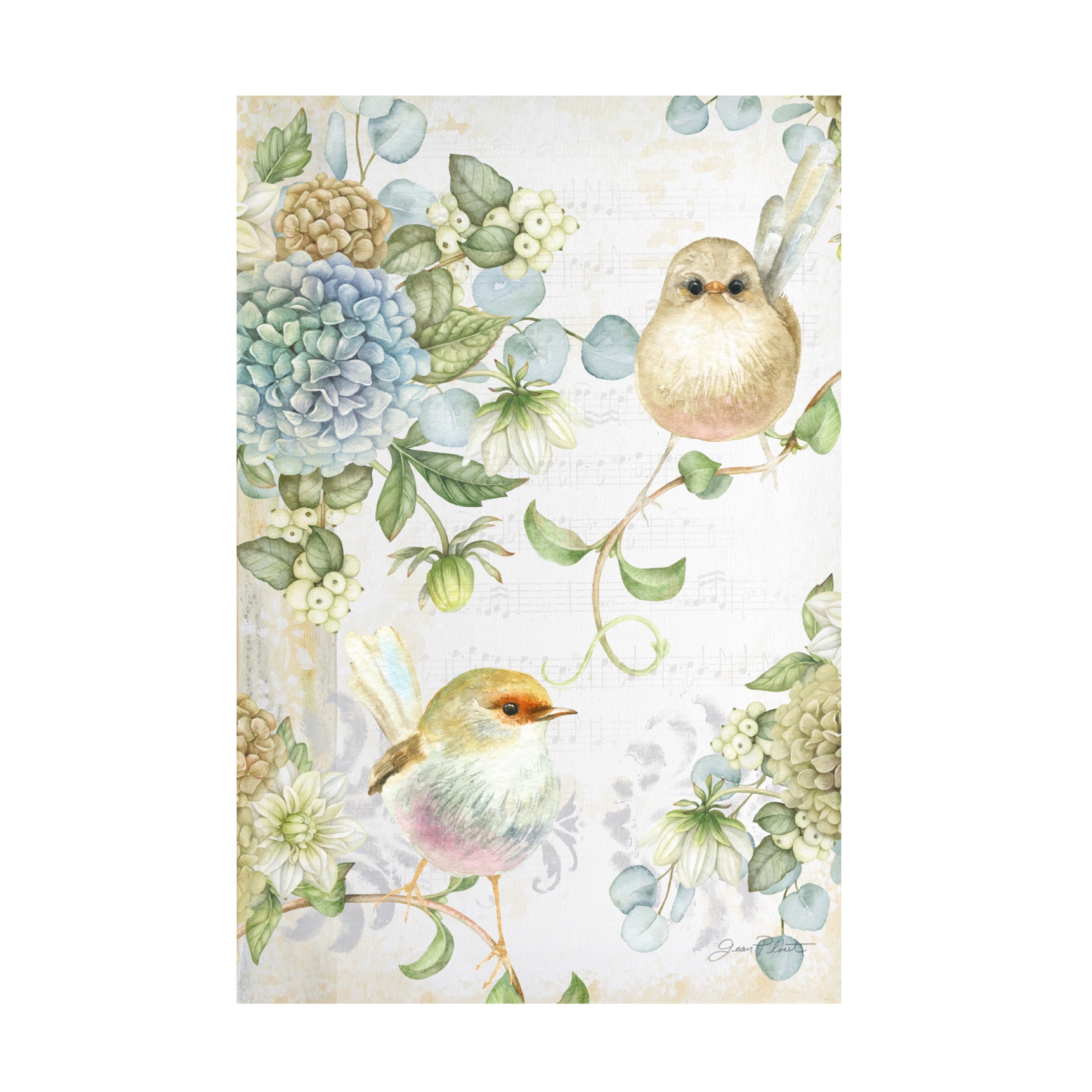 Canvas Wall Art - Jean Plout 'Songbirds B' Wall Art for Living Room, Bedroom, or Office Décor by Trademark Fine Art - 12 x 19 Inches