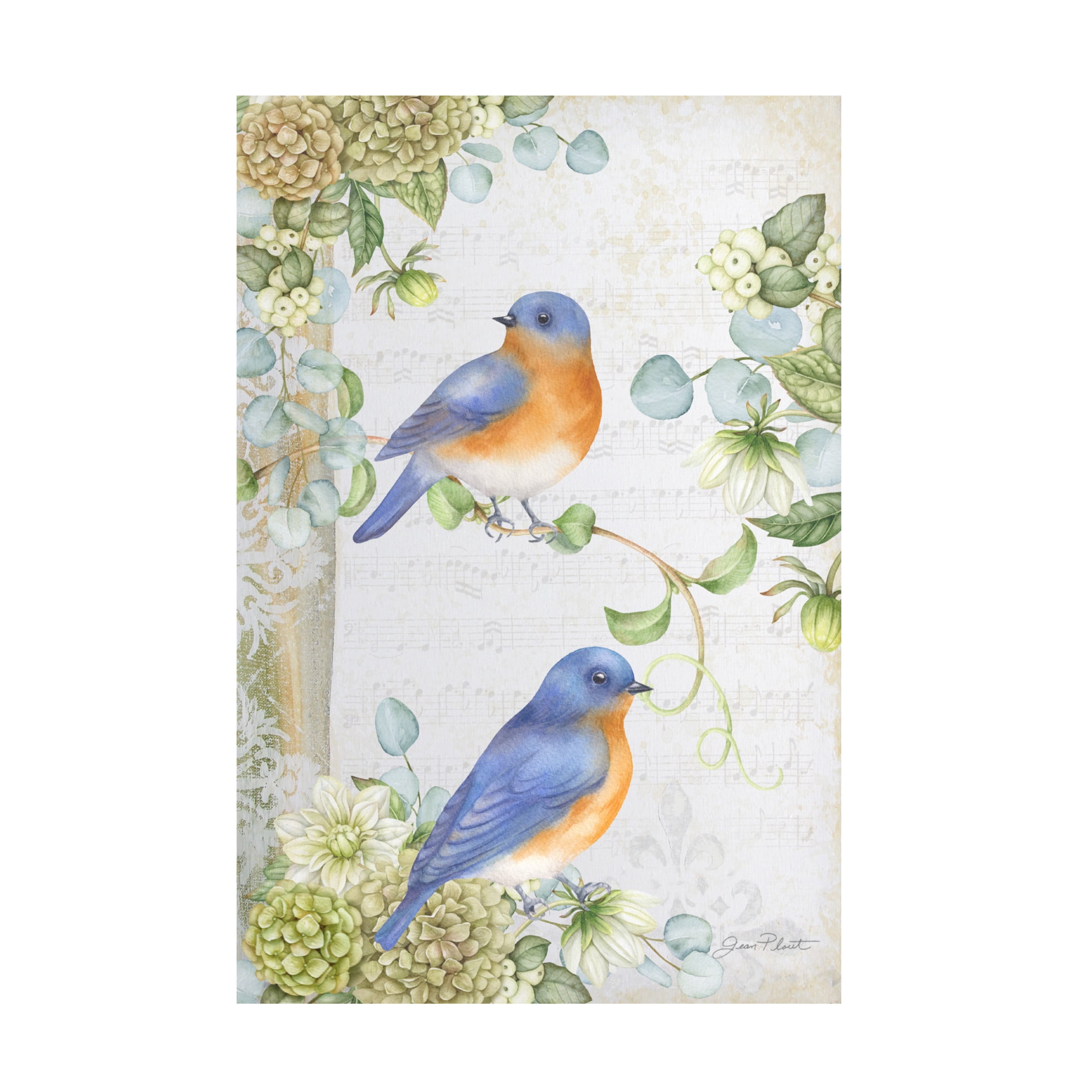 Canvas Wall Art - Jean Plout 'Songbirds D' Wall Art for Living Room, Bedroom, or Office Décor by Trademark Fine Art - 30 x 47 Inches