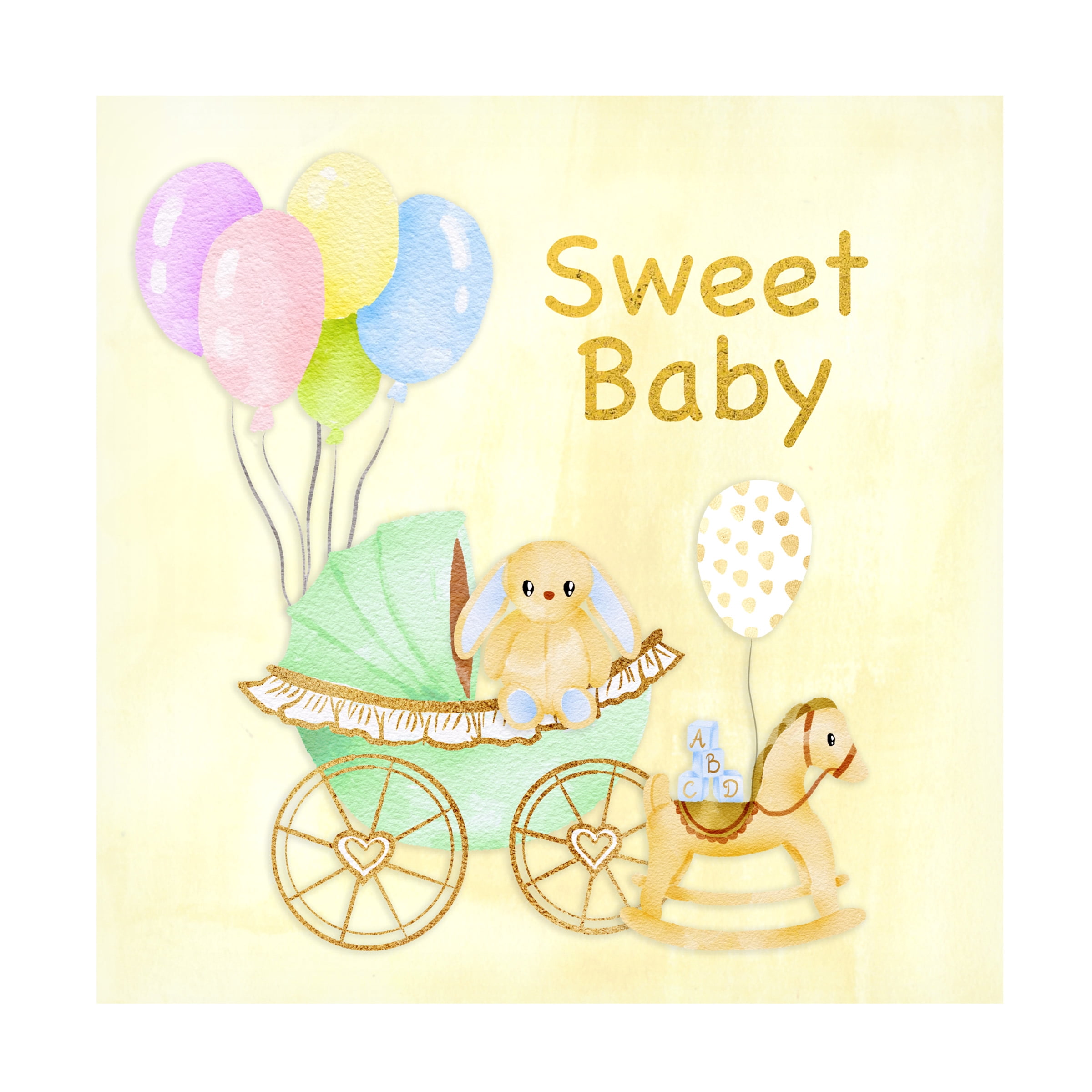 Canvas Wall Art - Jean Plout 'Sweet Baby' Wall Art for Living Room, Bedroom, or Office DÃ©cor by Trademark Fine Art - 35 x 35 Inches