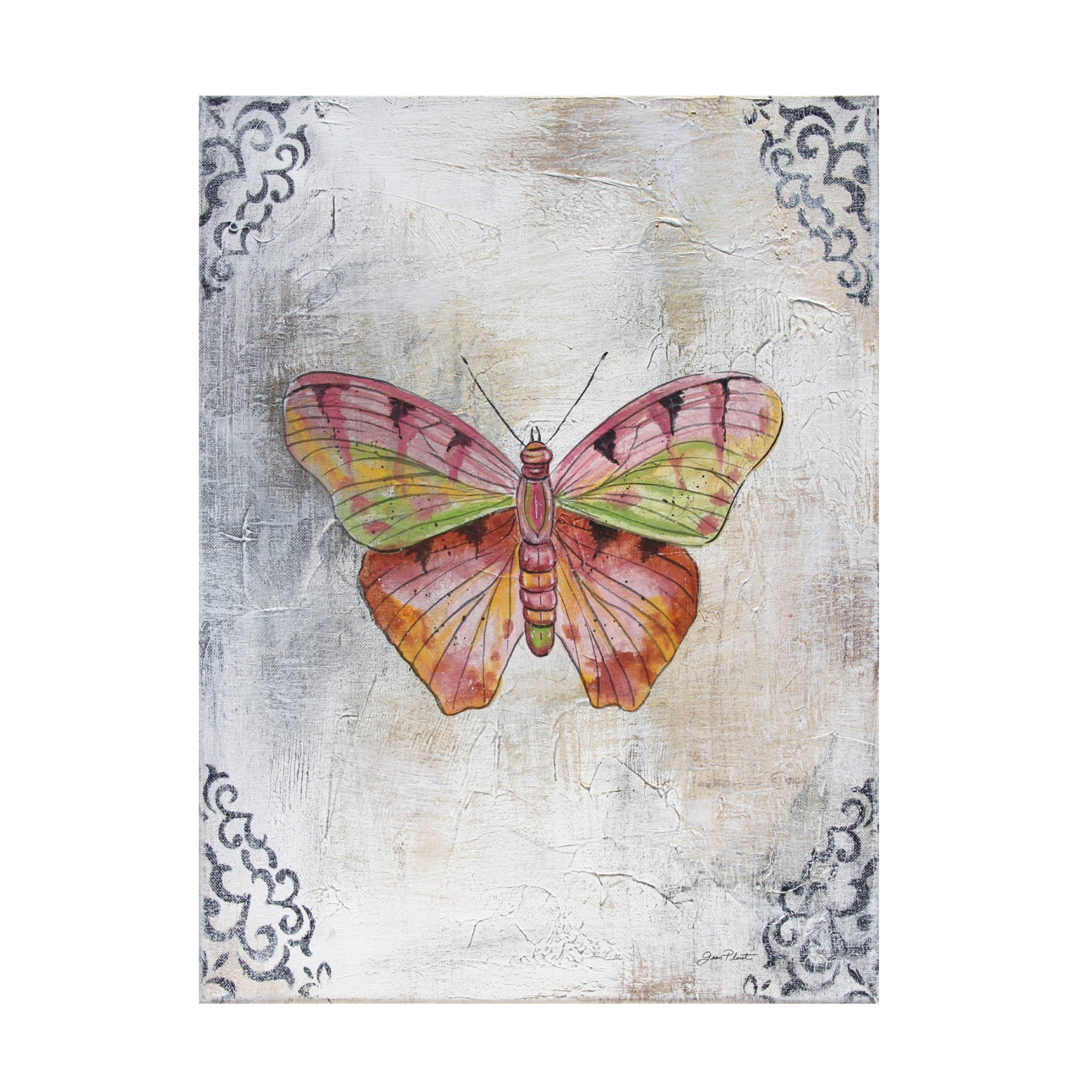 Canvas Wall Art - Jean Plout 'Textured Watercolor Wings B' Wall Art for Living Room, Bedroom, or Office Décor by Trademark Fine Art - 24 x 32 Inches